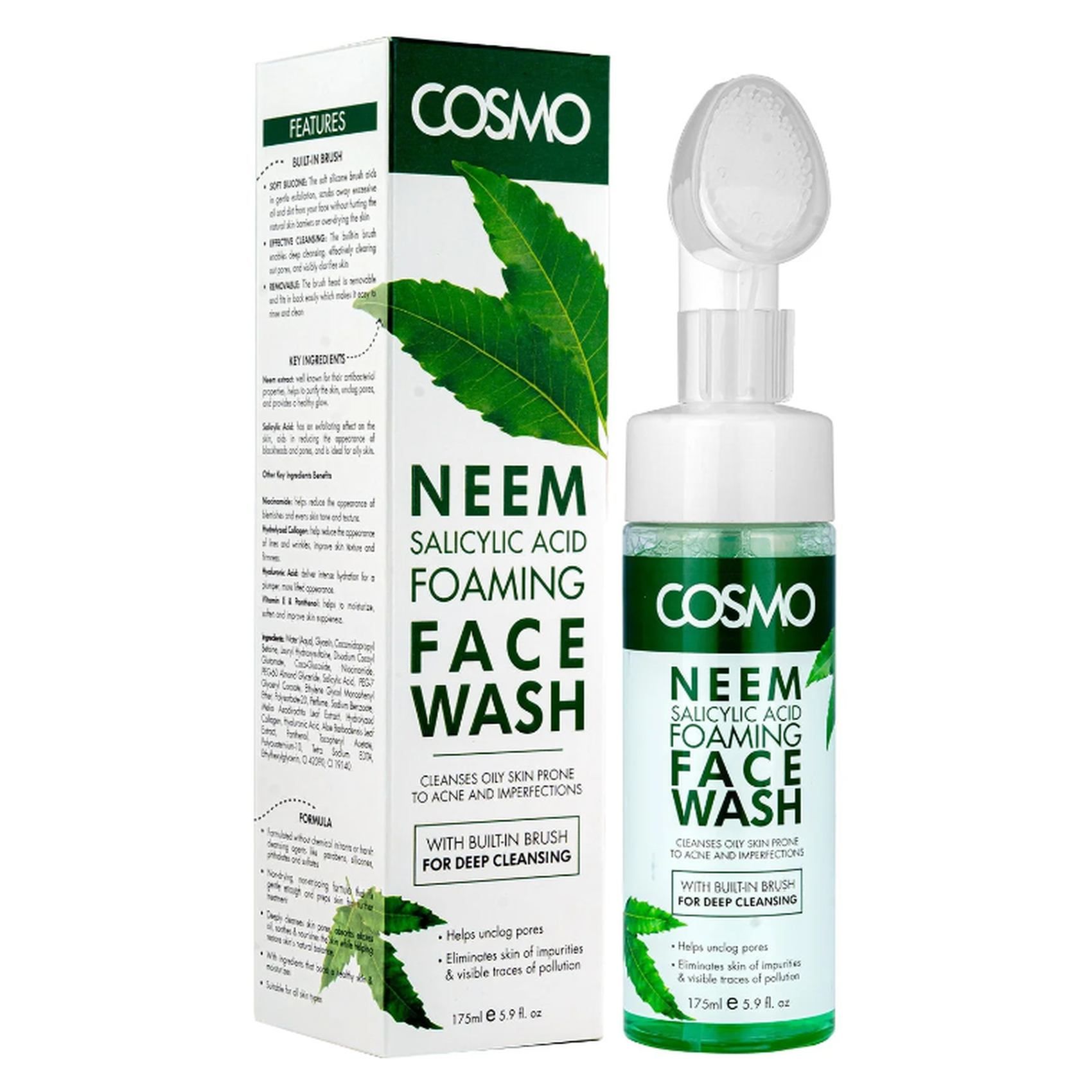 Cosmo Neem Salicylic Acid Foaming Face Wash, 175ml