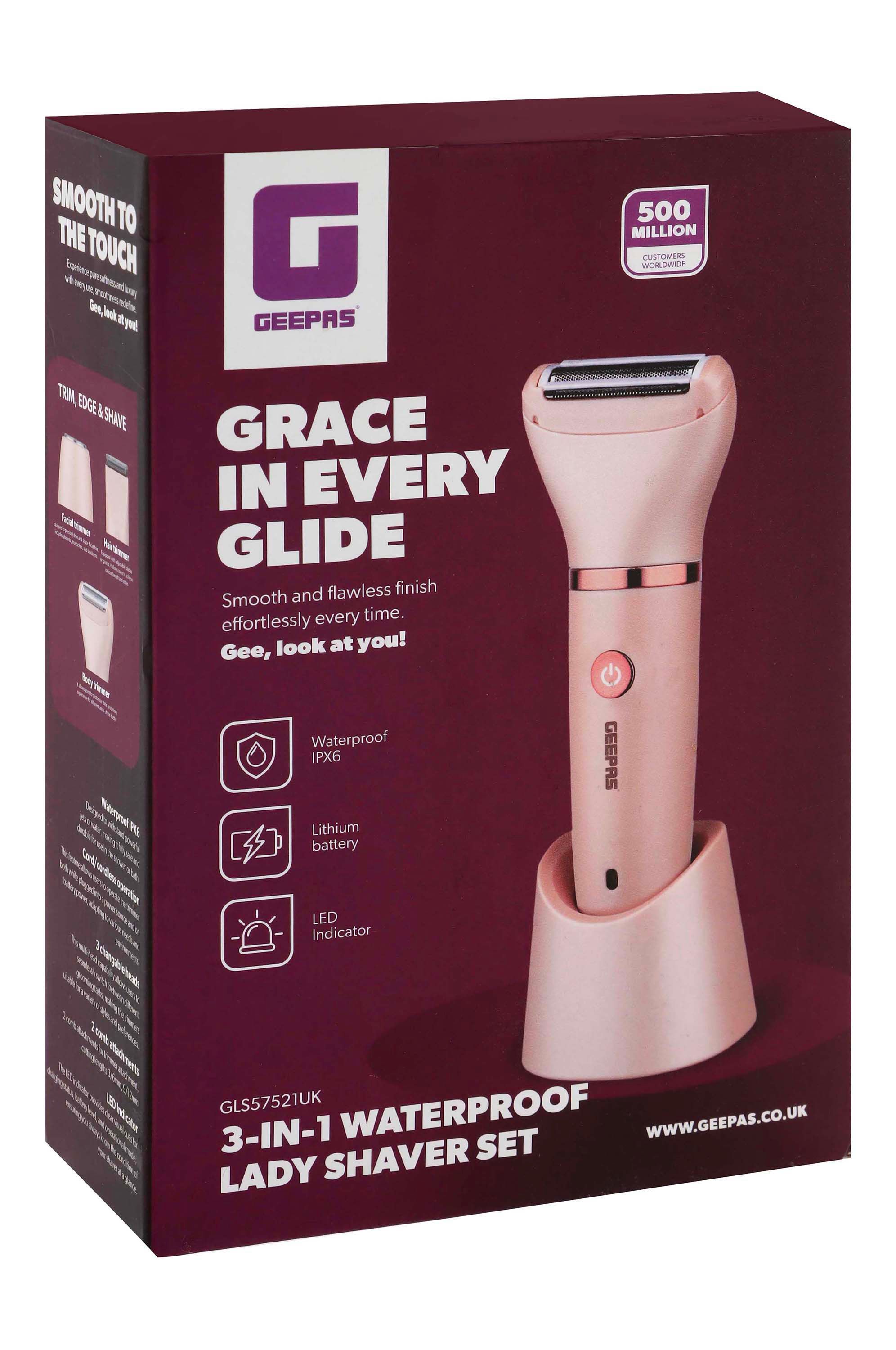 Geepas Pink Lady Shaver - GLS57521UK, 1 unit