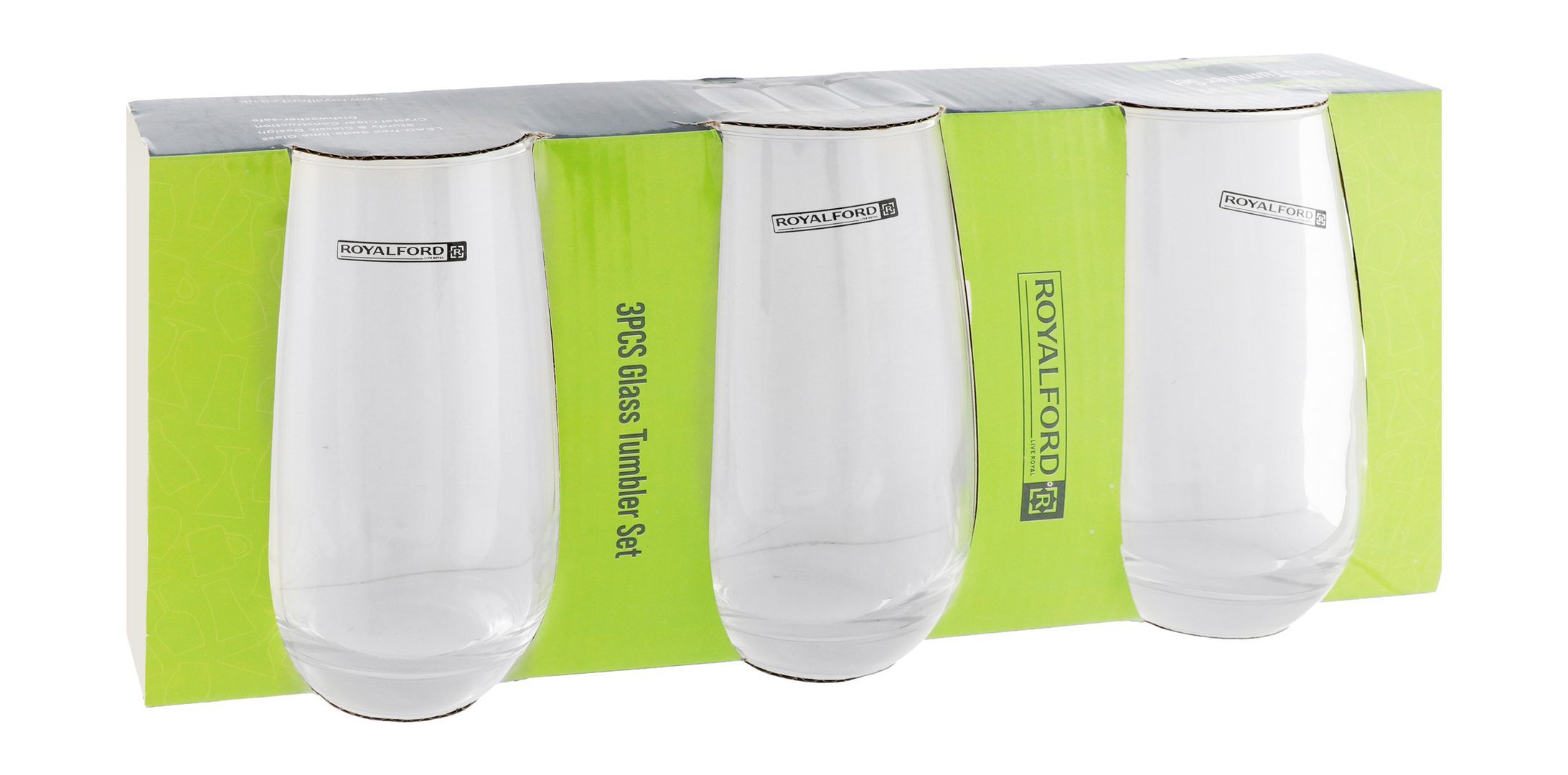 Royalford Clear 500ml Glass Tumbler Set, 3 Pieces