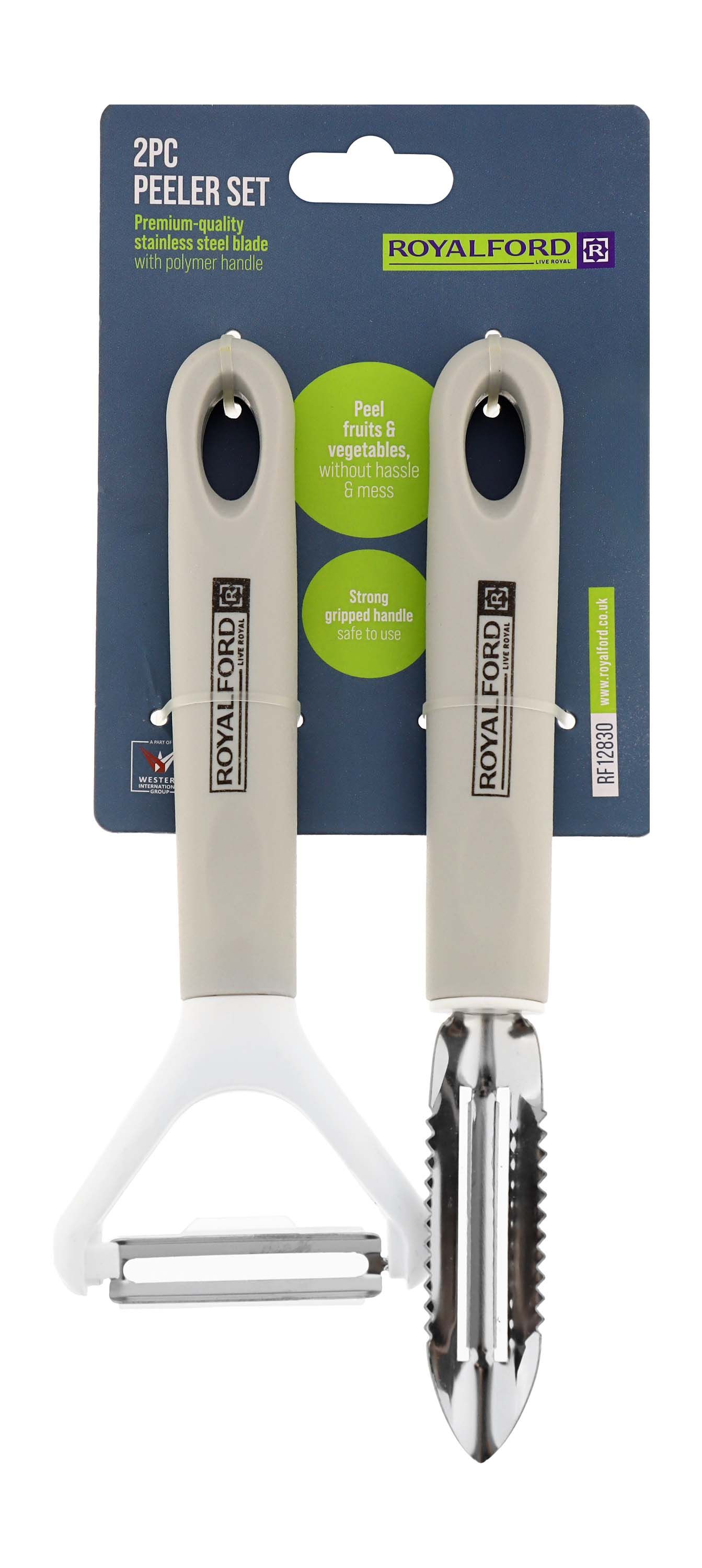 Royalford Gray Peeler Set, 2 Pieces