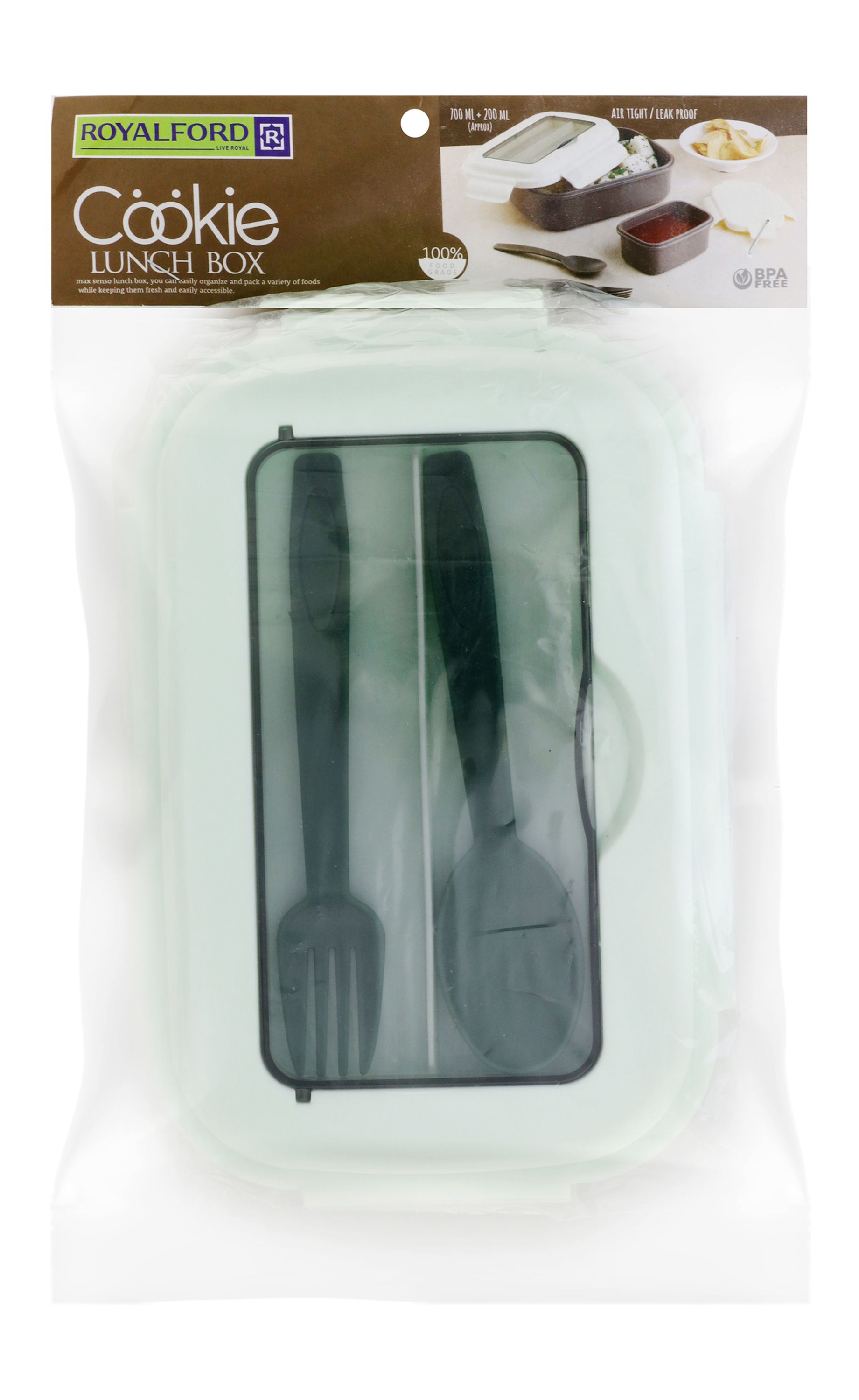 Royalford Airtight Green Lunch Box Set, 700ml