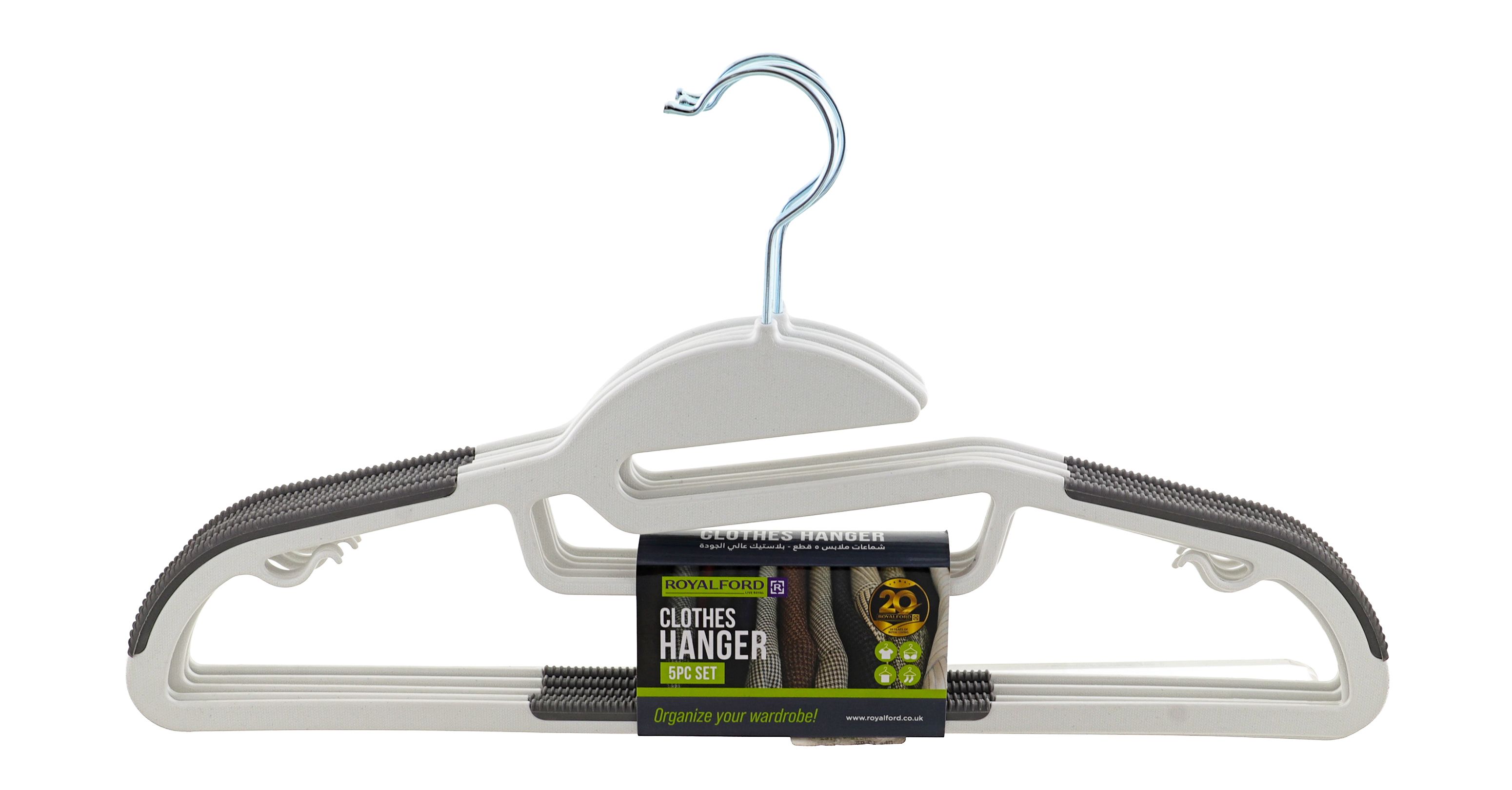 Royalford White Anti-Slip Clothes Hangers RF-13182