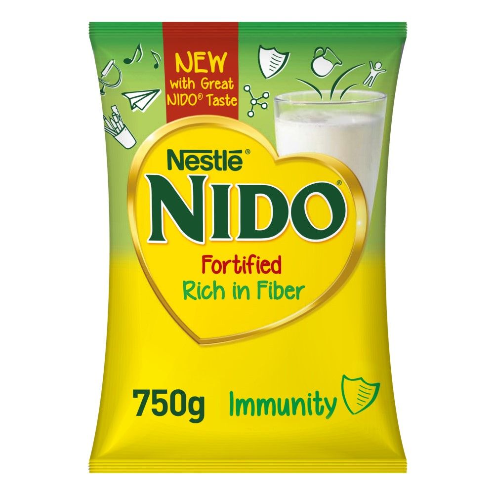 Nido Grow Fiber Full Cream Milk Powder Pouch, 750g