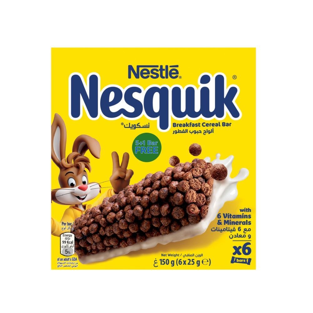 Nesquik Breakfast Cereal Bar, 5+1x25g