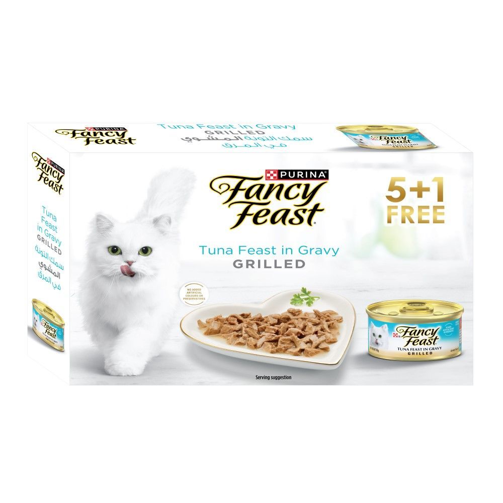 Fancy Feast Grilled Tuna Feast in Gravy Pack, 5+1x85g