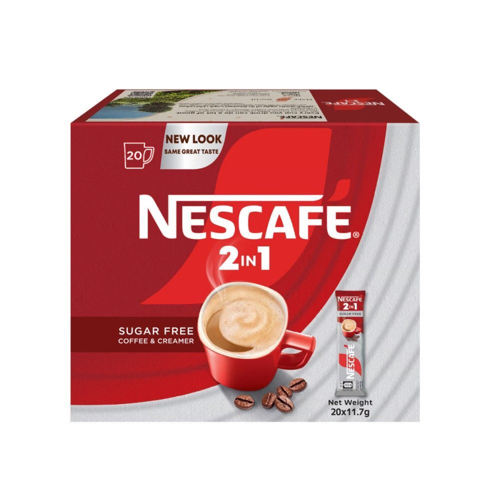 Nescafe Sugar Free 2-in-1 Coffee & Creamer Box, 20x11.7g
