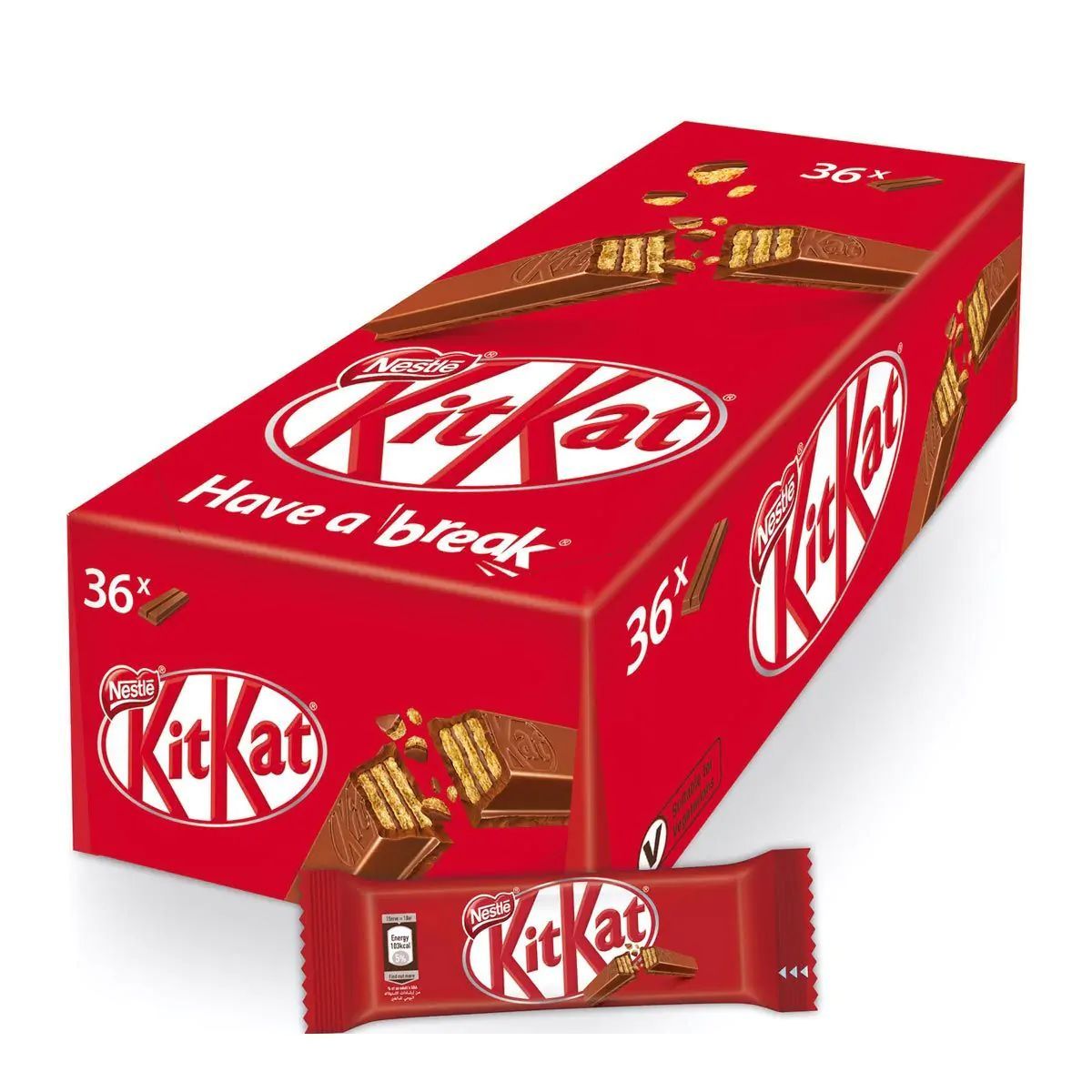 Kitkat 2 Finger Milk Chocolate Wafer Bar, 36x20.5g