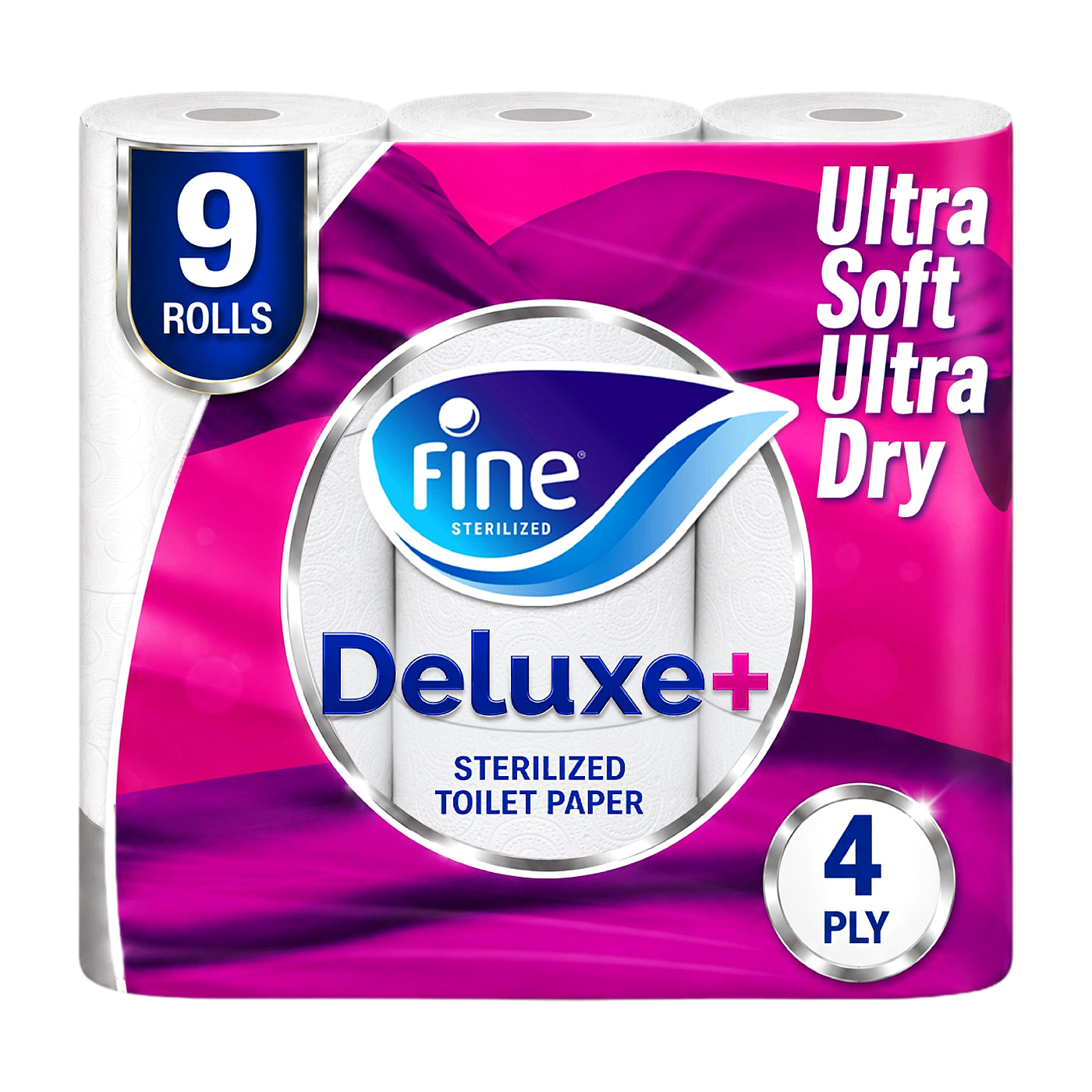 Fine Deluxe 4 Ply Toilet Paper, 9x140 Sheets