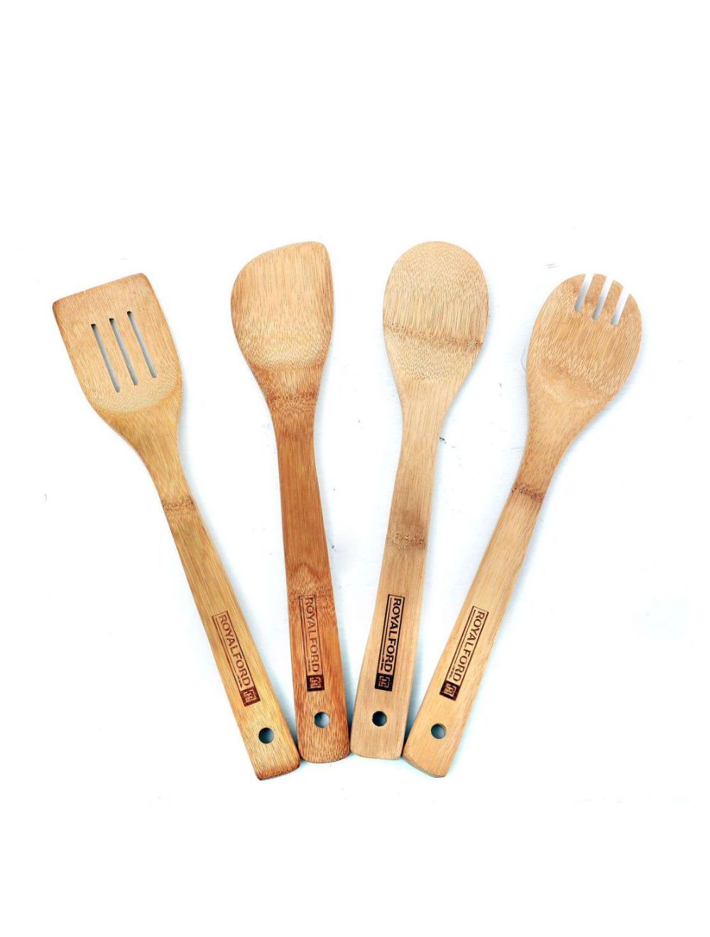 Royalford Carbonizd Bamboo Kitchen Tools, 4pcs