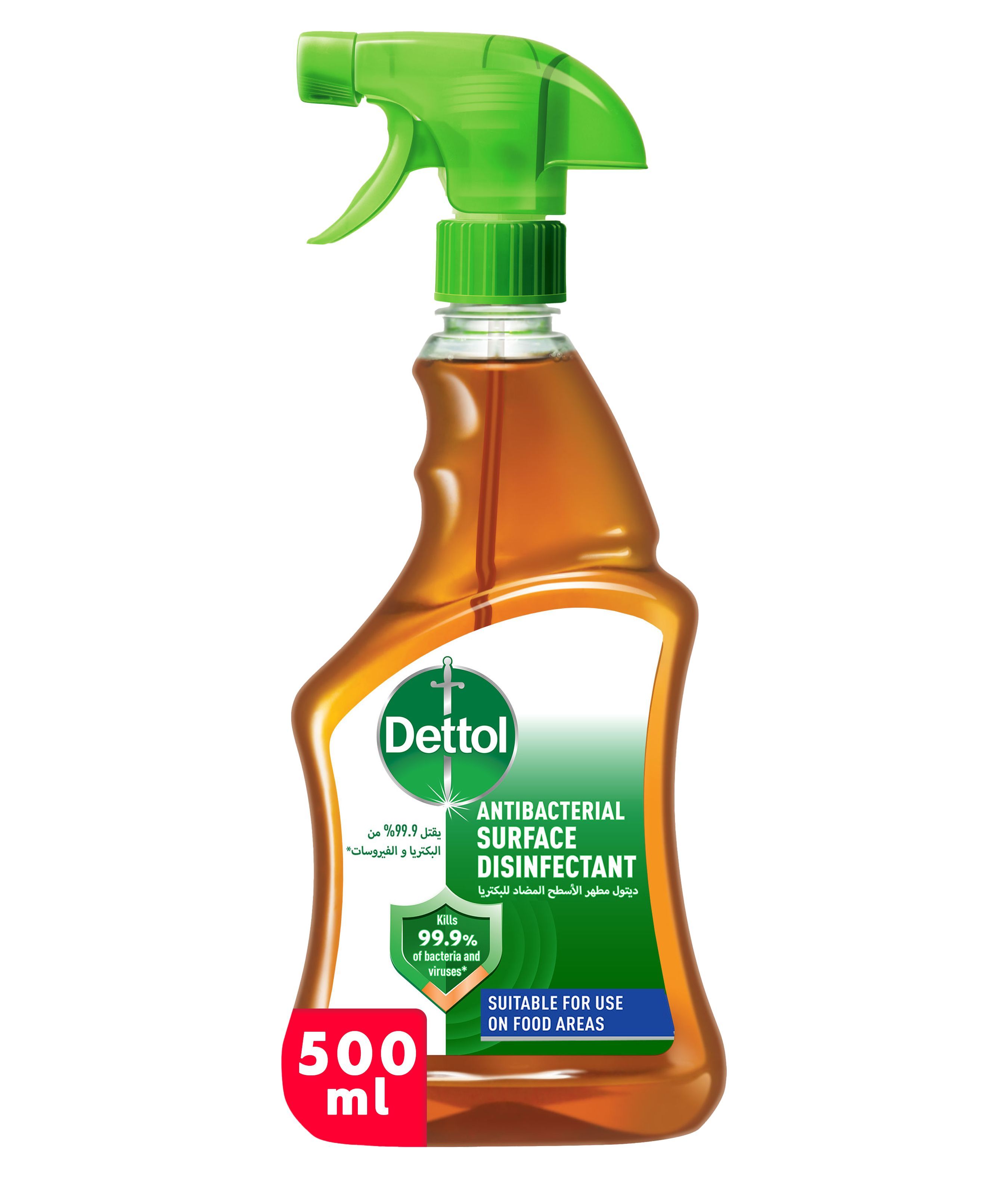 Dettol Original Anti-Bacterial Surface Disinfectant Spray Bottle, 500ml