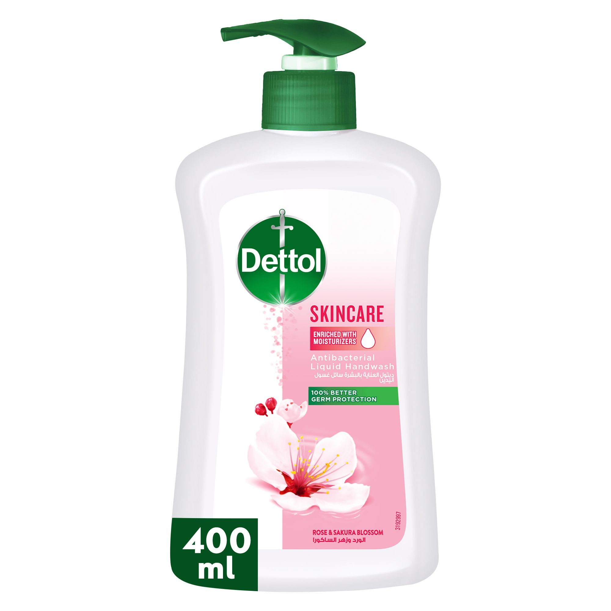 Dettol Skincare Rose & Sakura Blossom Fragrance Liquid Handwash Pump, 400ml