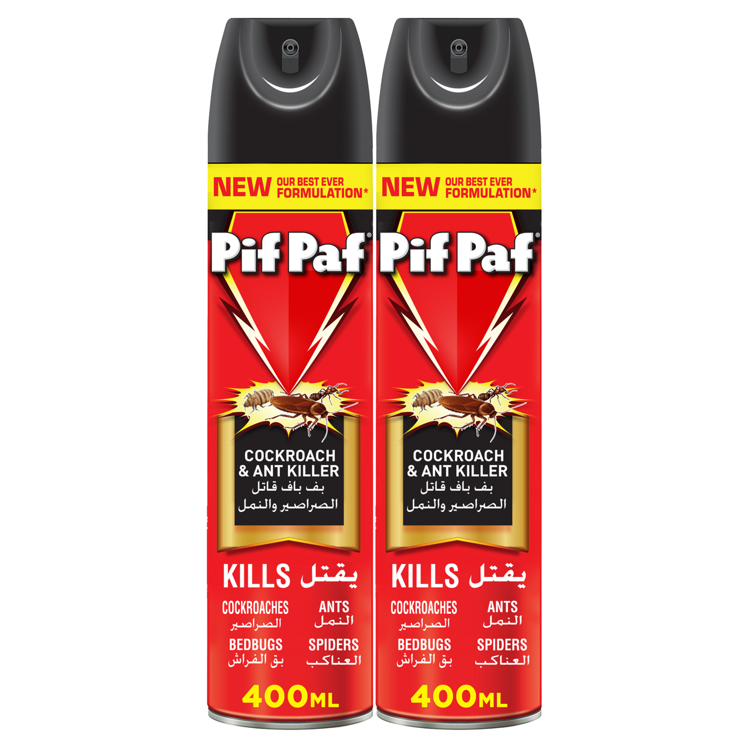 Pif Paf Cockroach & Ant Killer Spray, 2x400ml