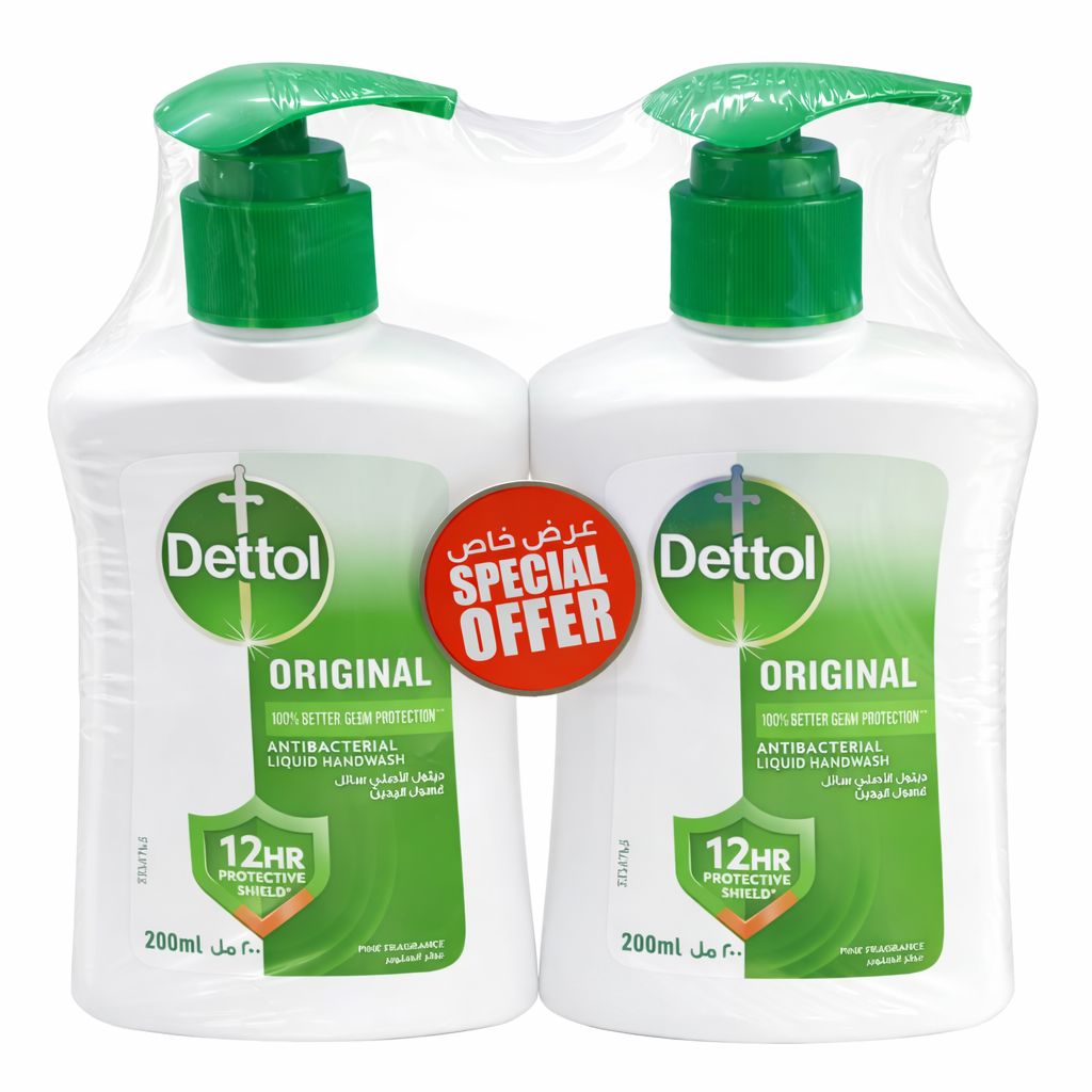 Dettol Original Pine Scent Liquid Handwash, 2x200ml