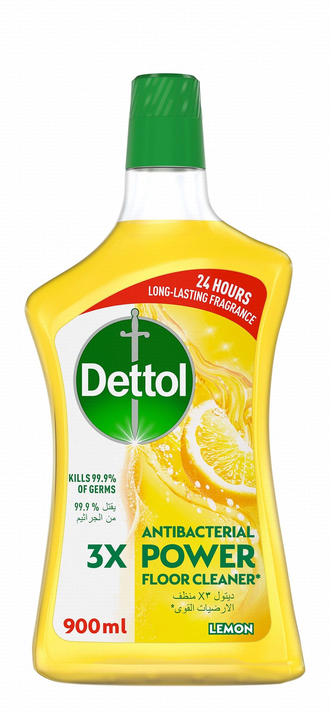 Dettol Antibacterial Power Floor Cleaner Lemon Scent, 900ml