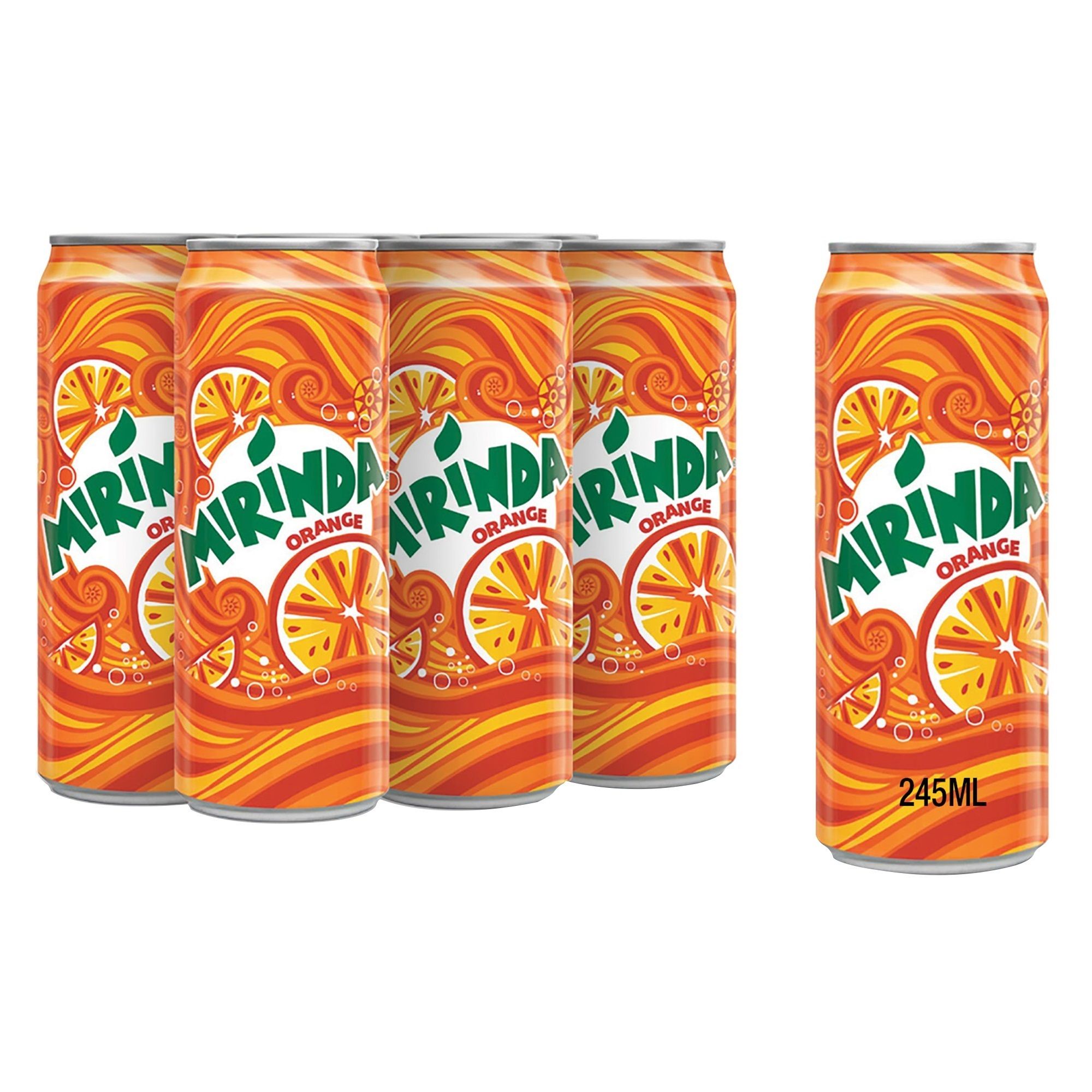 Mirinda Orange Soft Drink Can, 6x245ml