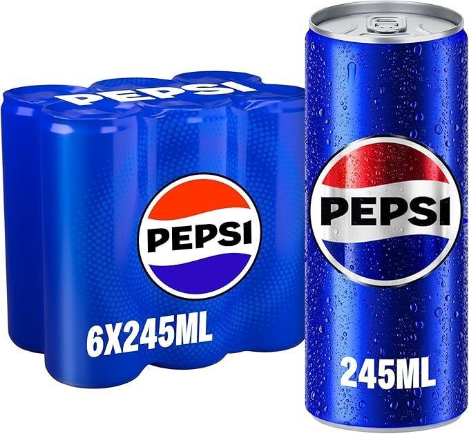 Pepsi Soft Drink Cans, 6x245ml