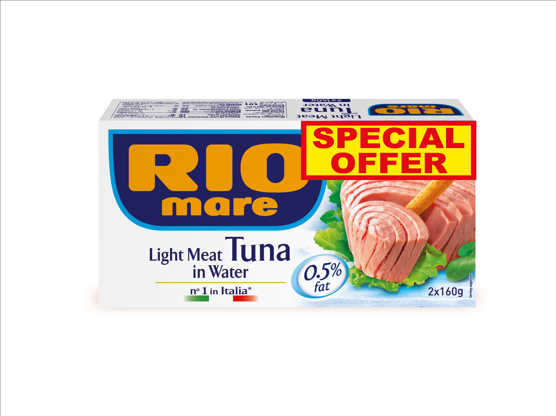 Rio Mare Light Meat Tuna in Water, 2x160g