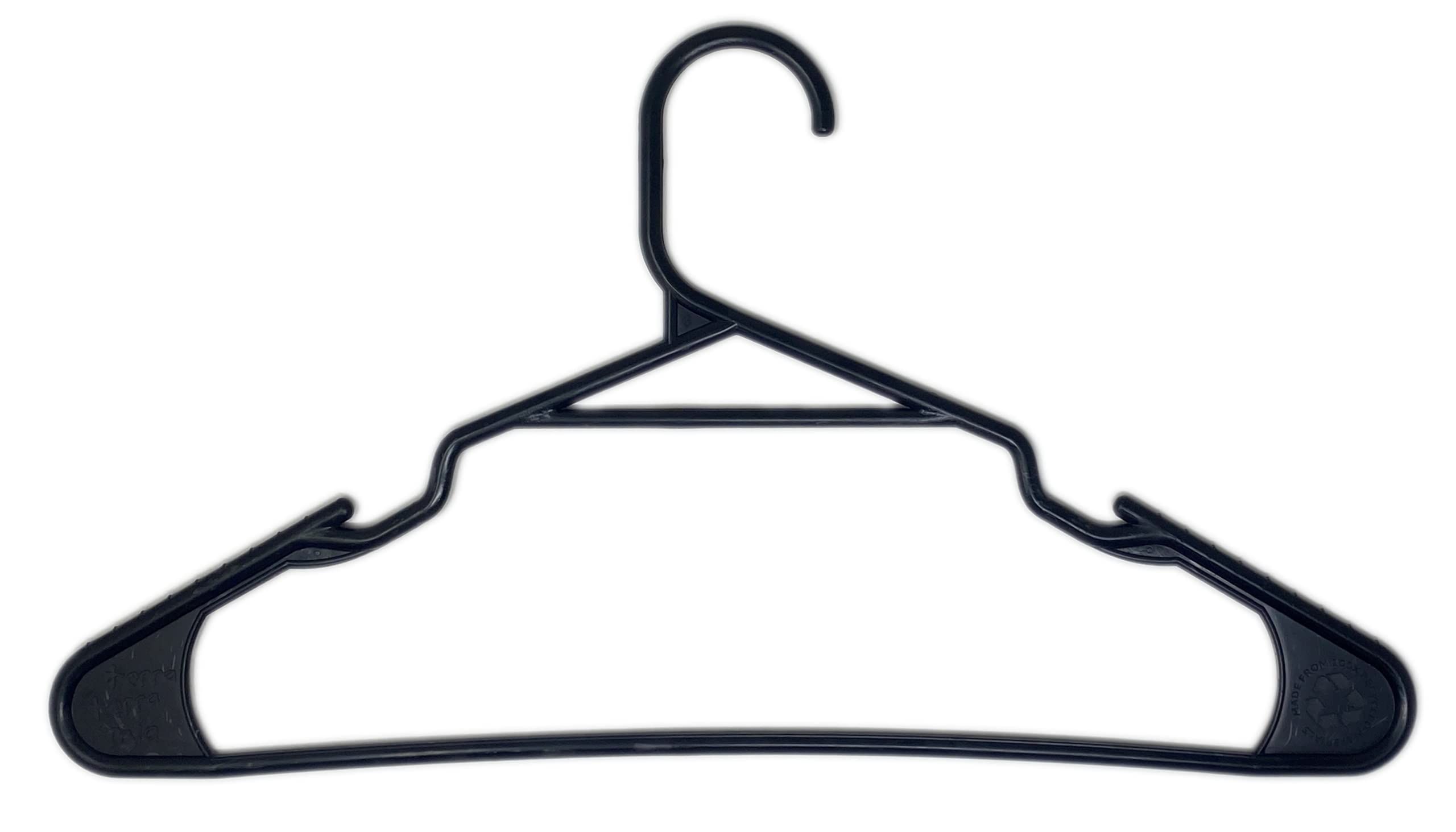Eco Houseware Plastic Hangers - Black, 5 Pieces