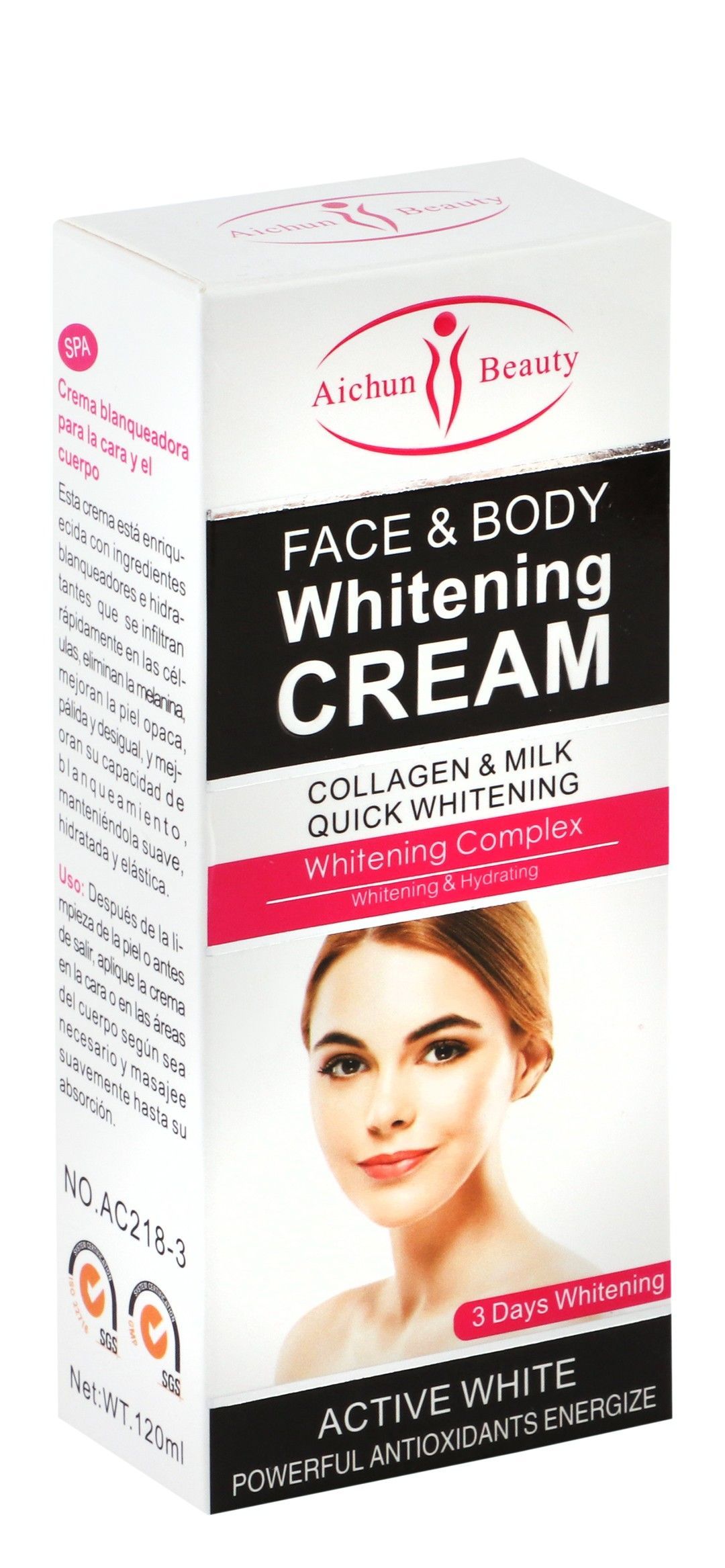 Aichun Beauty Whitening & Hydrating Cream with Collagen & Milk for Face & Body, 120ml