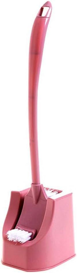 Curved Brush Head Toilet Brush with Holder, Curve Bar Brush No Dead Angle Toilet Cleaning , Plastic Long Handle Toilet Brush