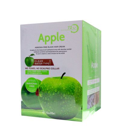 Apple Ammonia Free Black Hair Cream, 10x30ml