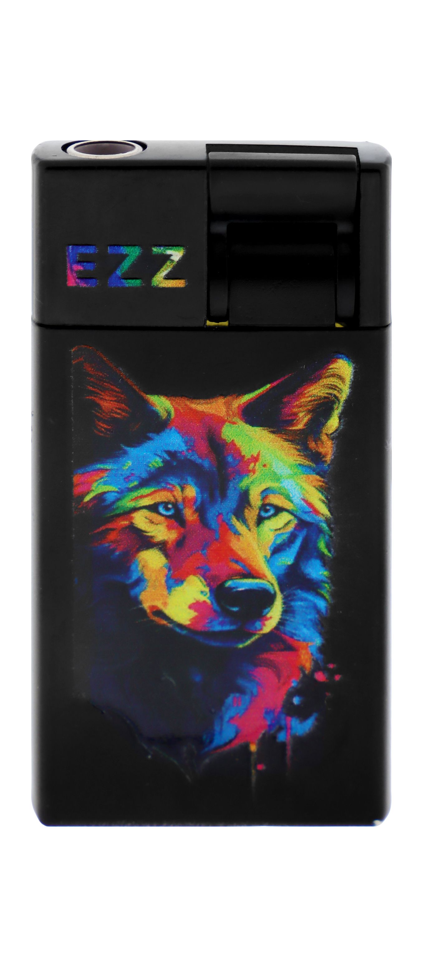 Ezz Black Wolf Print Lighter, Black