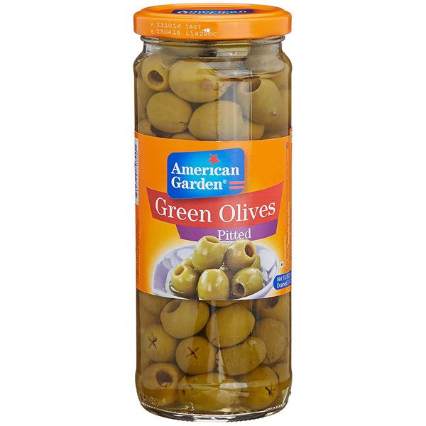 American Garden Pitted Green Olives, 450g
