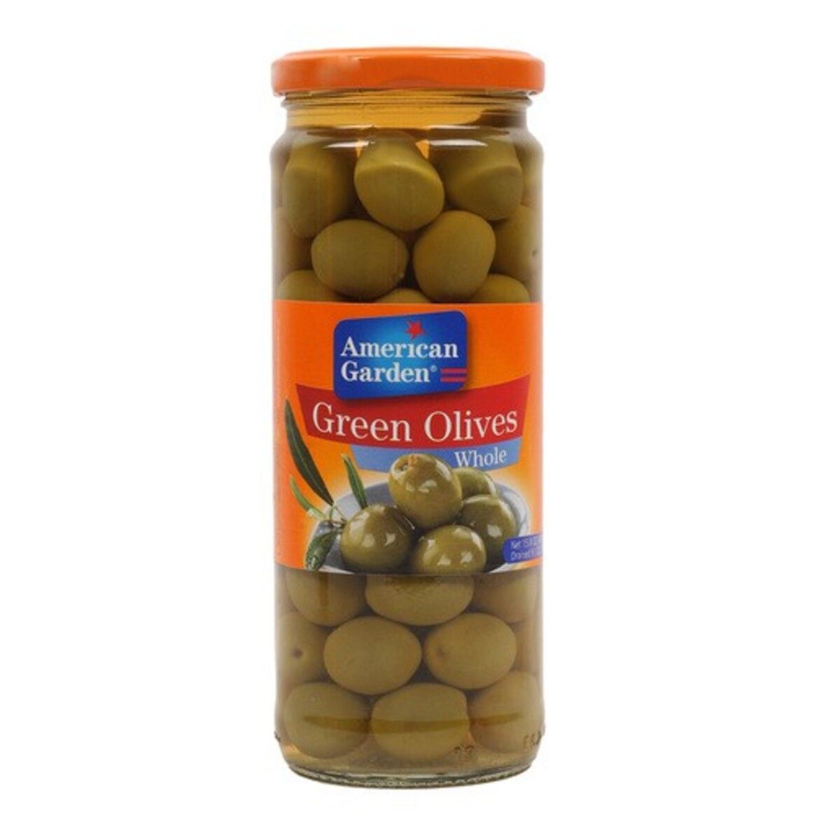 American Garden Whole Green Olives, 450g