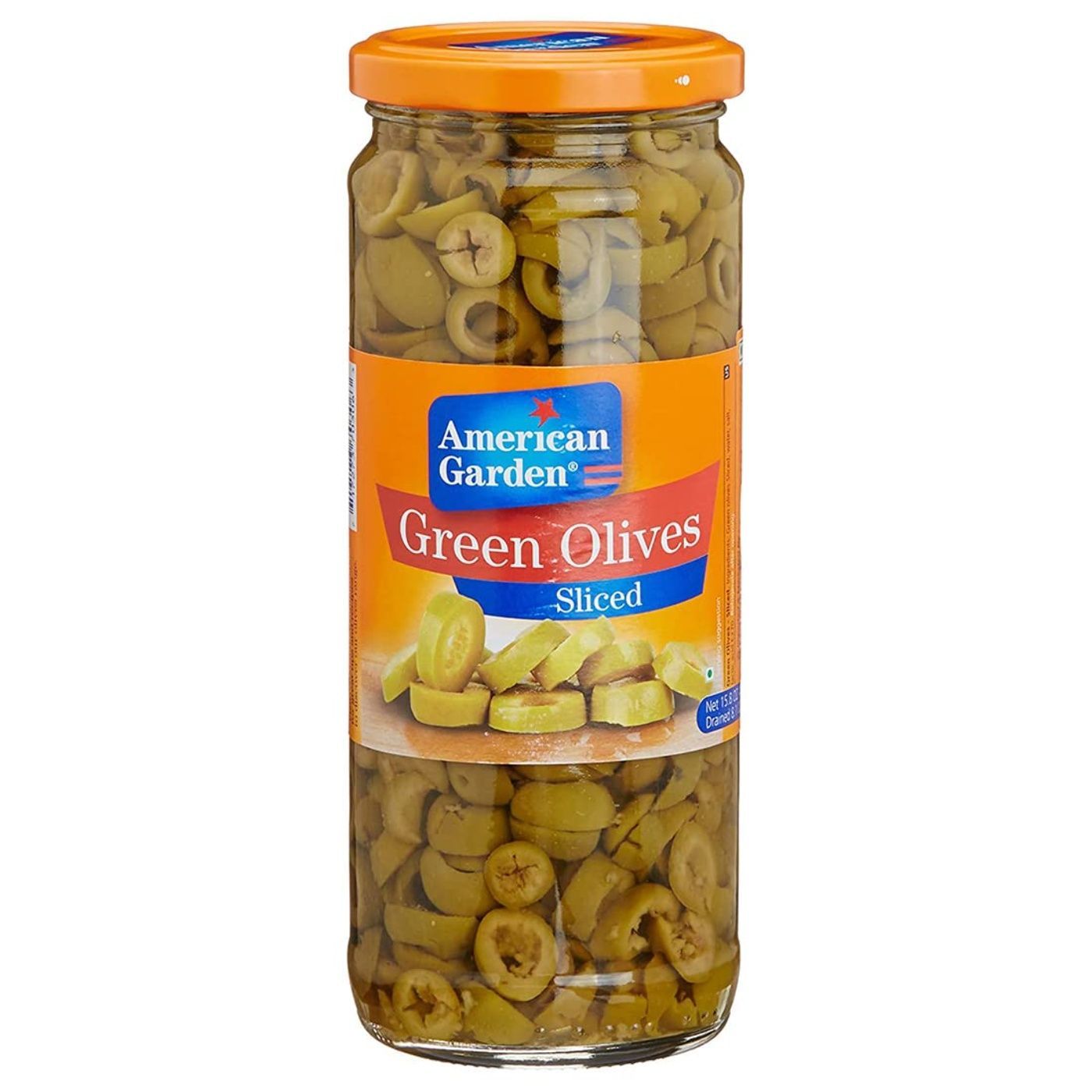American Garden Sliced Green Olives, 450g