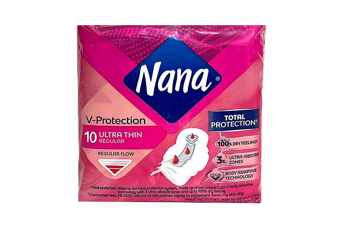 Nana Freshness & Protection Ultra Thin Regular Pads with Wings, 10 Pieces