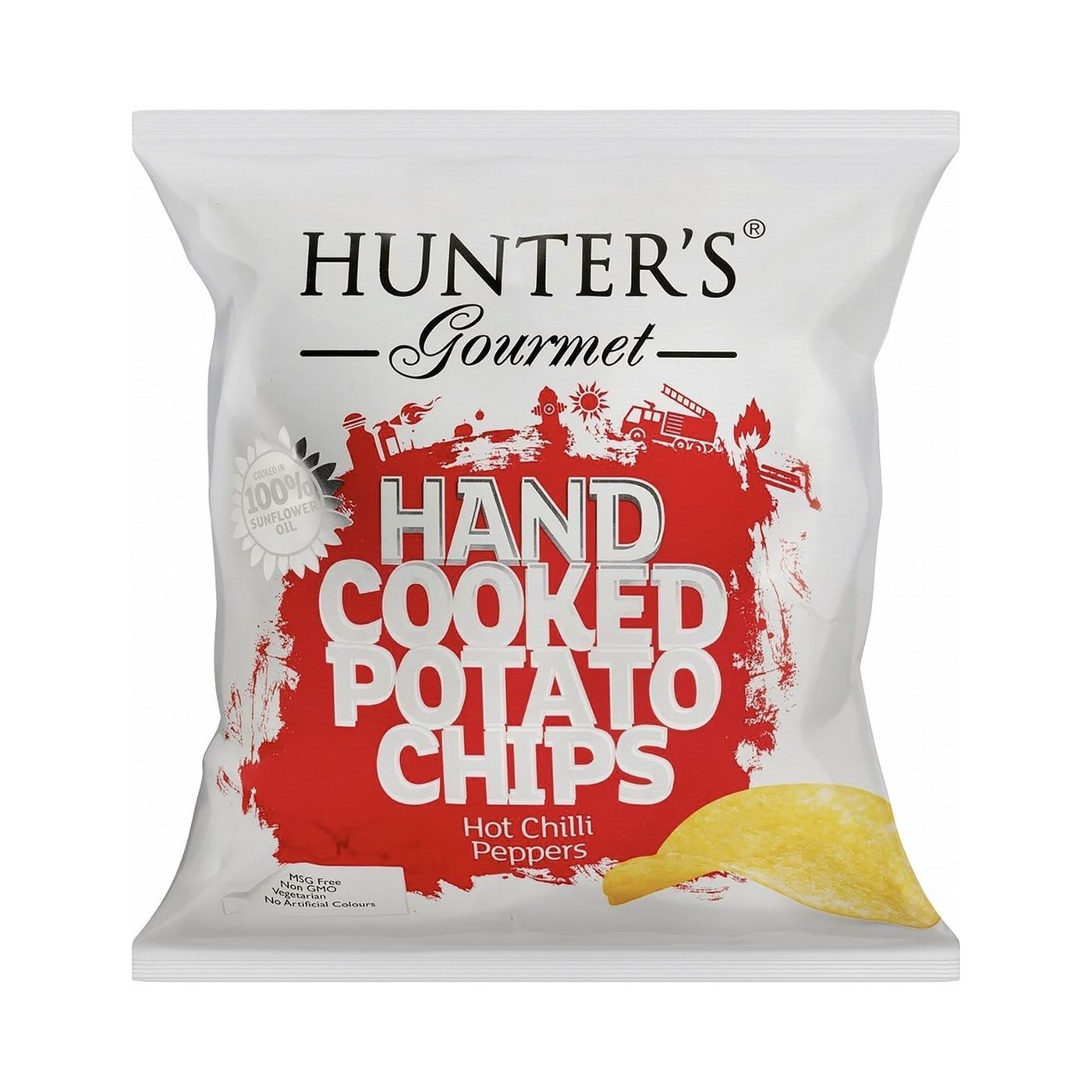 Hunter's Gourmet Hand Cooked Hot Chili Pepper Potato Chips, 40g