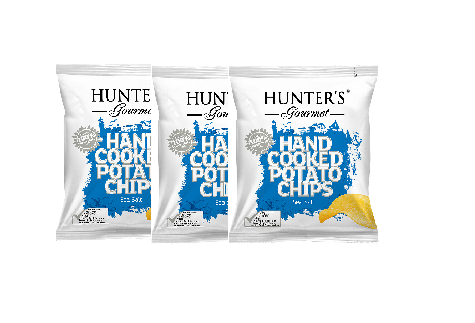 Hunter's Gourmet Hand Cooked Potato Chips Assorted Flavours Pack of 3x40g