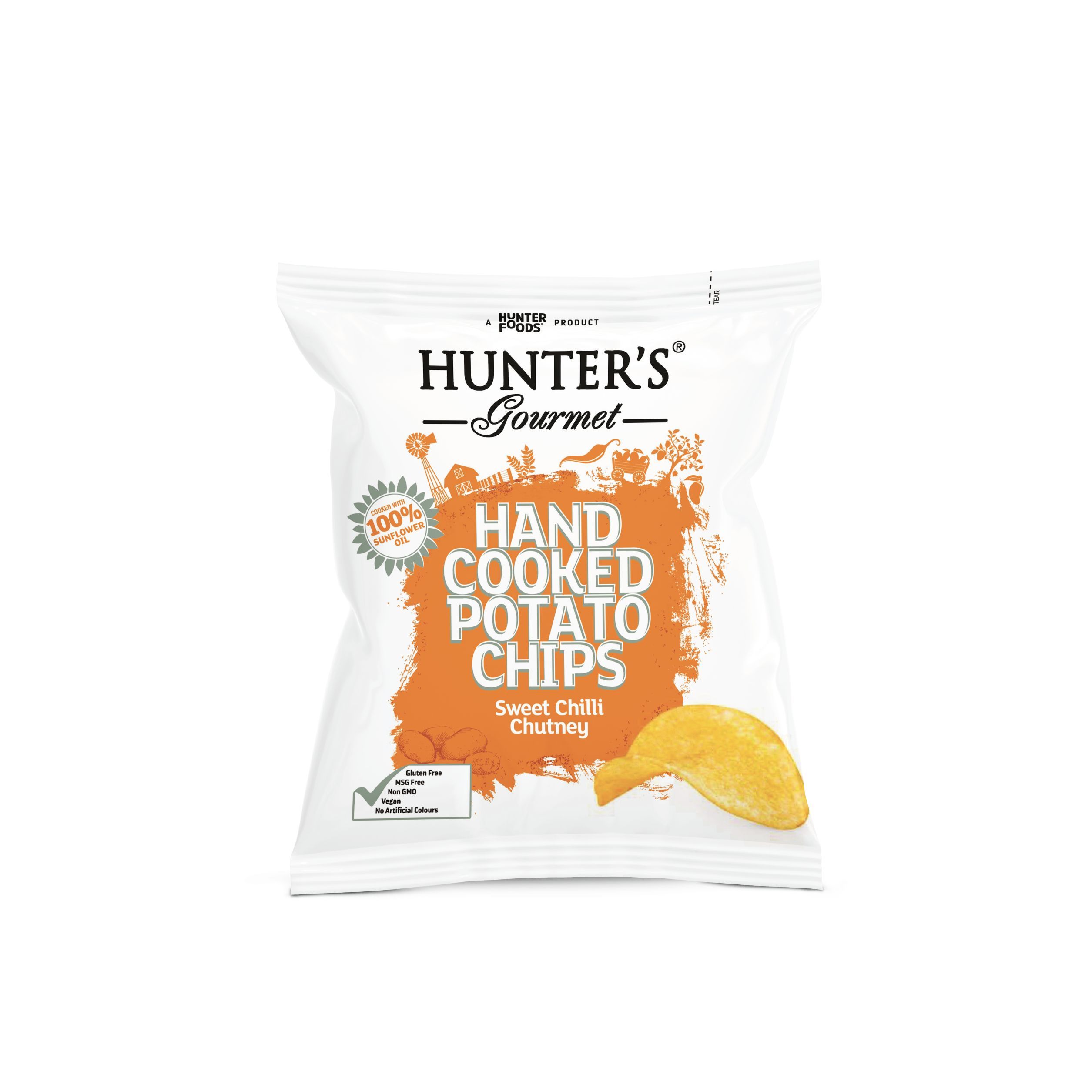 Hunter's Gourmet Sweet Chilli Chutney Hand Cooked Potato Chips, 40g