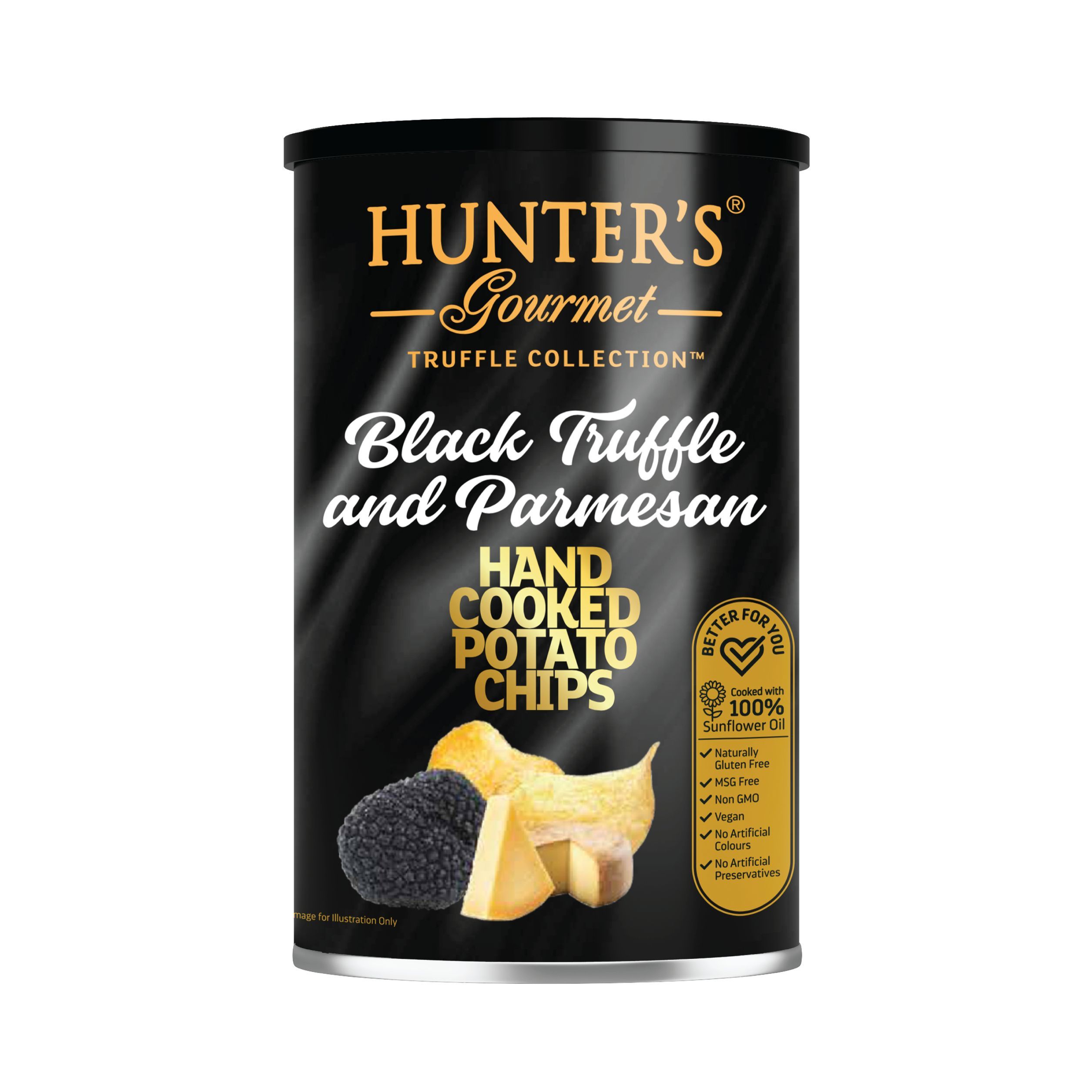 Hunter's Gourmet Black Truffle & Parmesan Hand Cooked Potato Chips, 150g