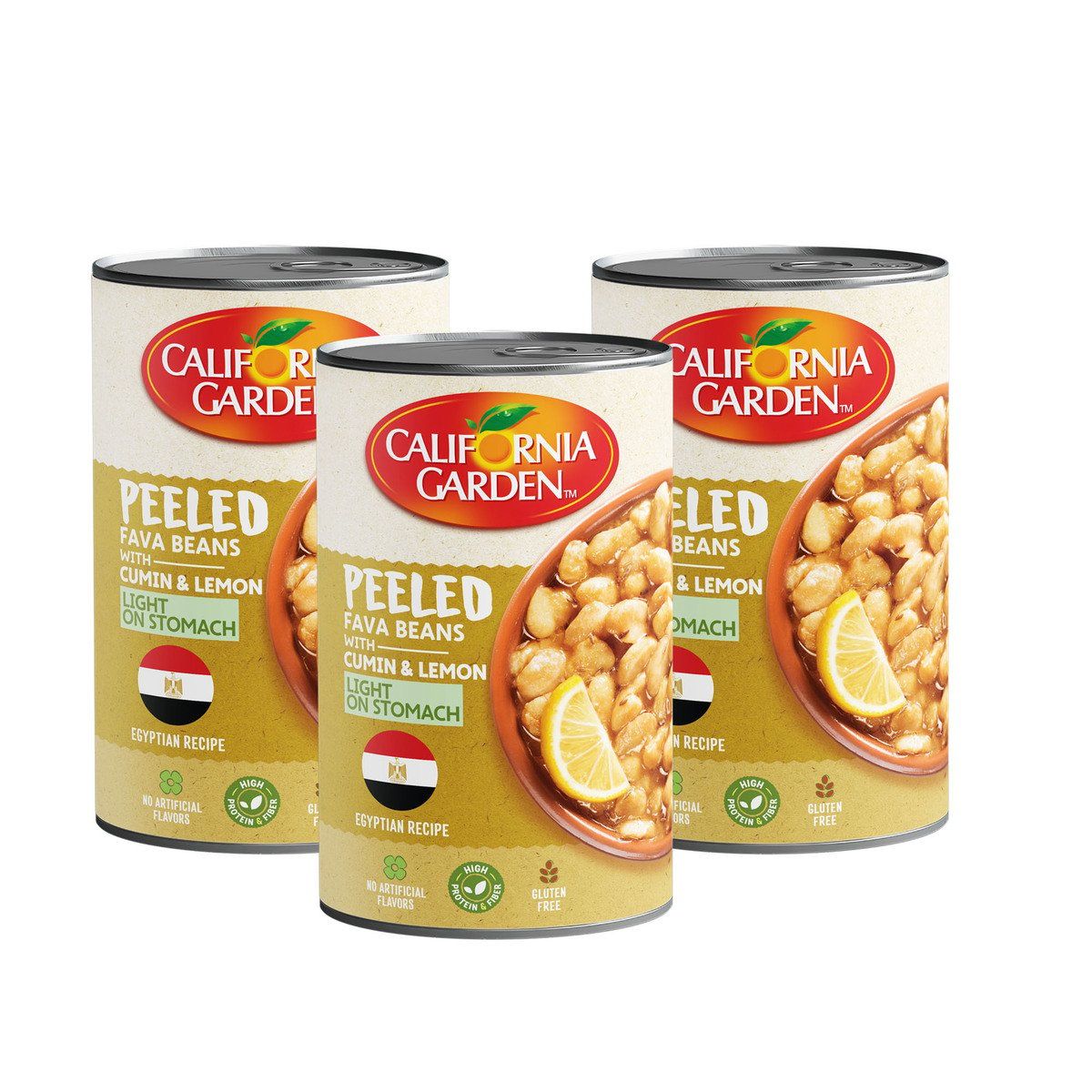 California Garden Fava Beans Egyptian Recipe 450 g x 3 Pcs