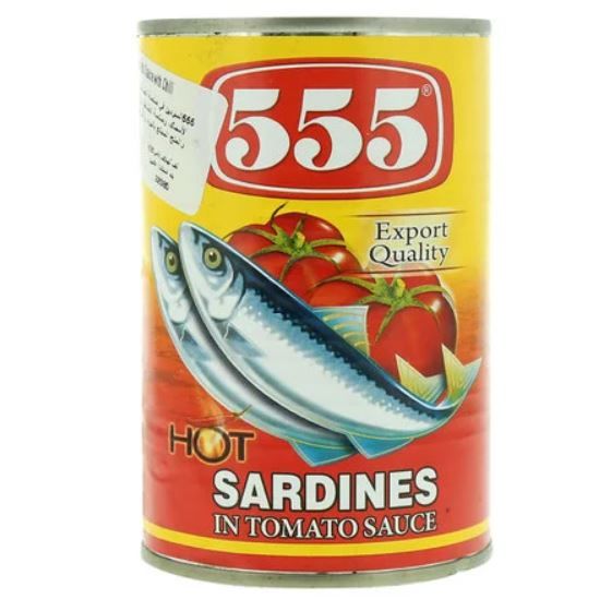 555 Sardine In Tomato and Hot Sauce 155 g
