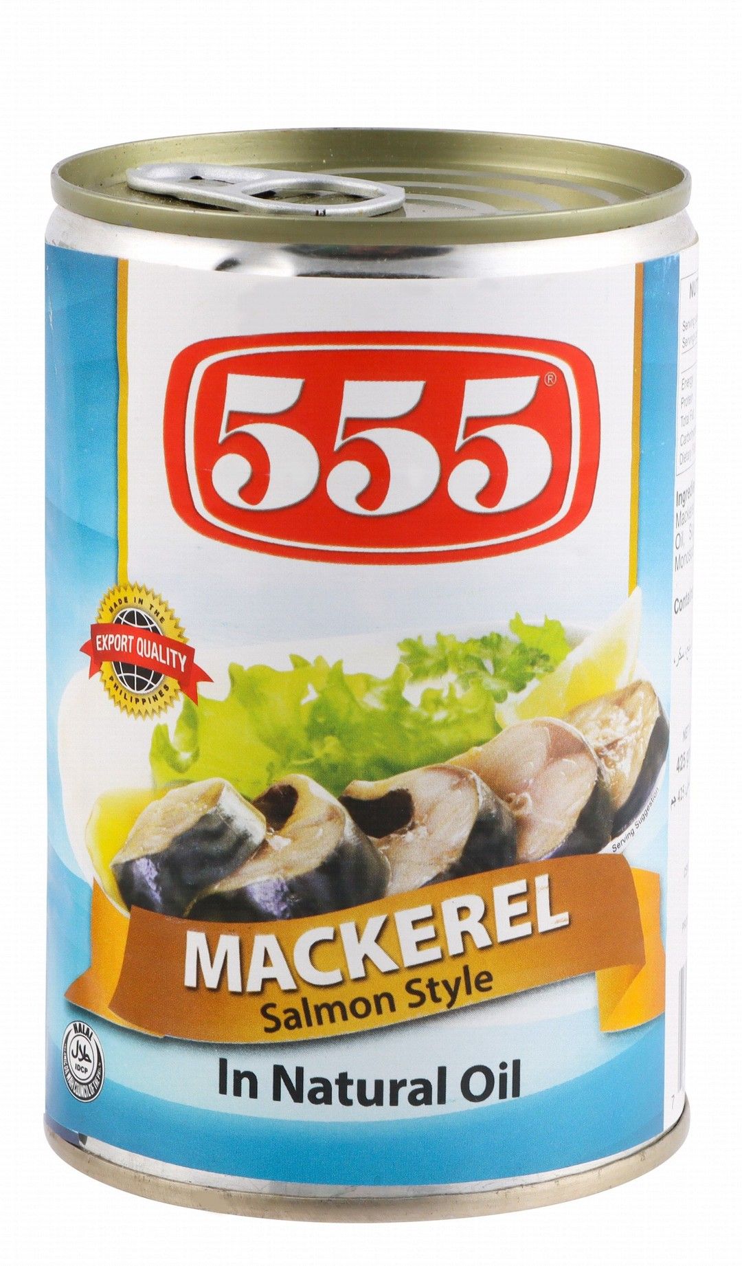 555 Mackerel Salmon Style in Natural Oil, 425g