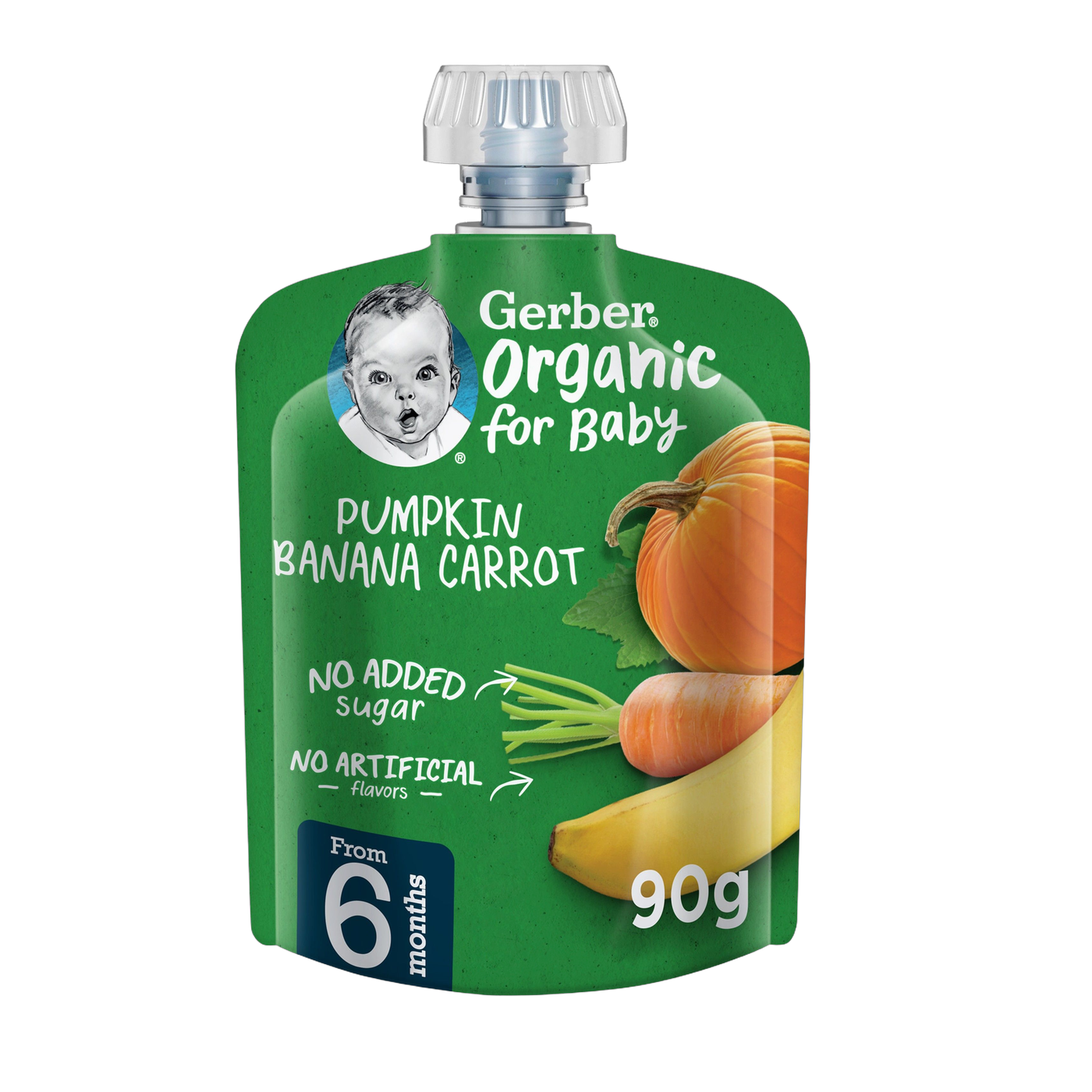 Gerber Organic Pumpkin Banana Carrot Baby Food, 90g