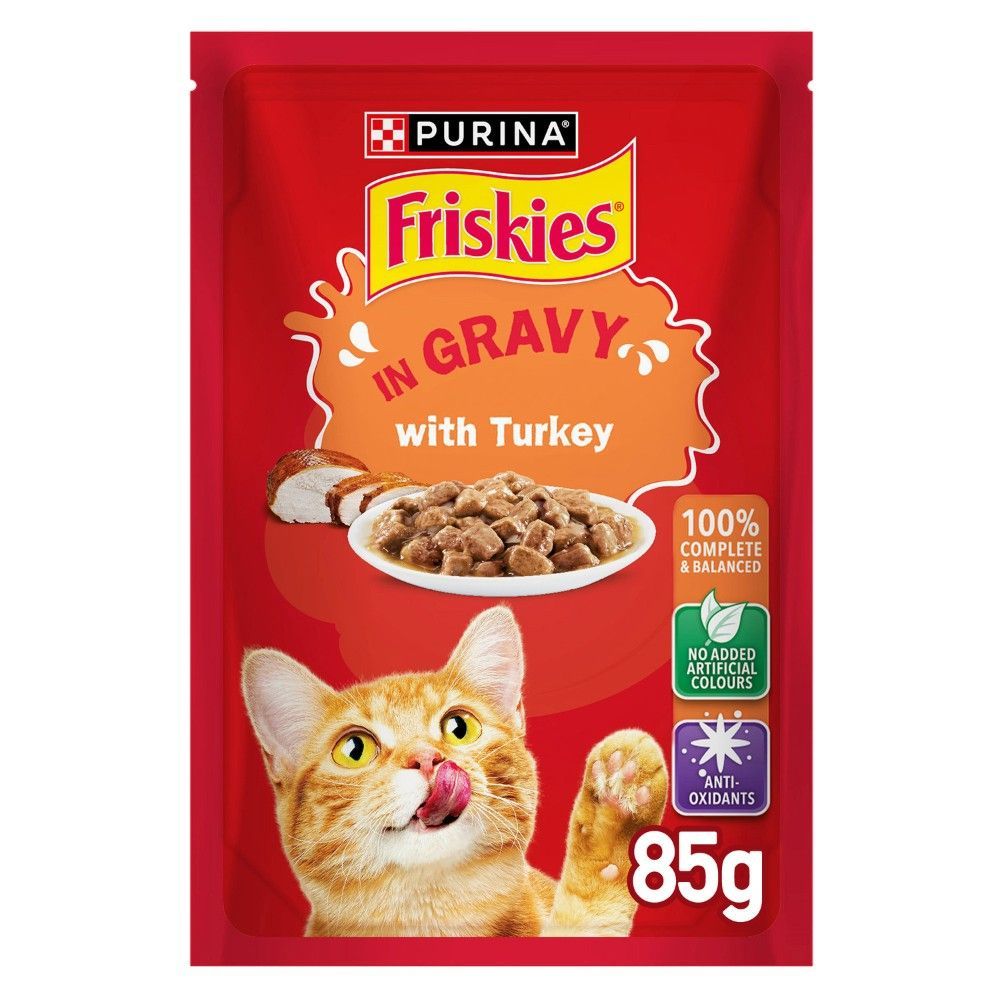 Purina Friskies Wet Cat Food with Turkey in Gravy, 85g
