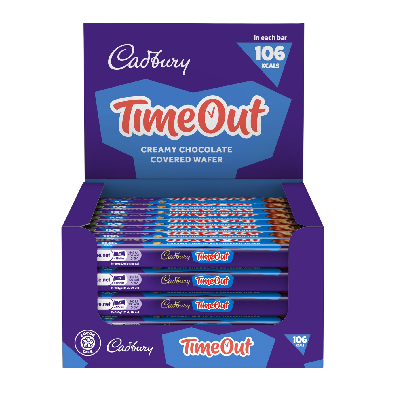 Cadbury Timeout Chocolate Wafer, 12x20.8g