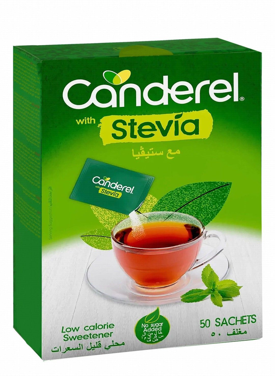 Canderel Low Calorie Sweetener Sachets with Stevia, 50 Pieces
