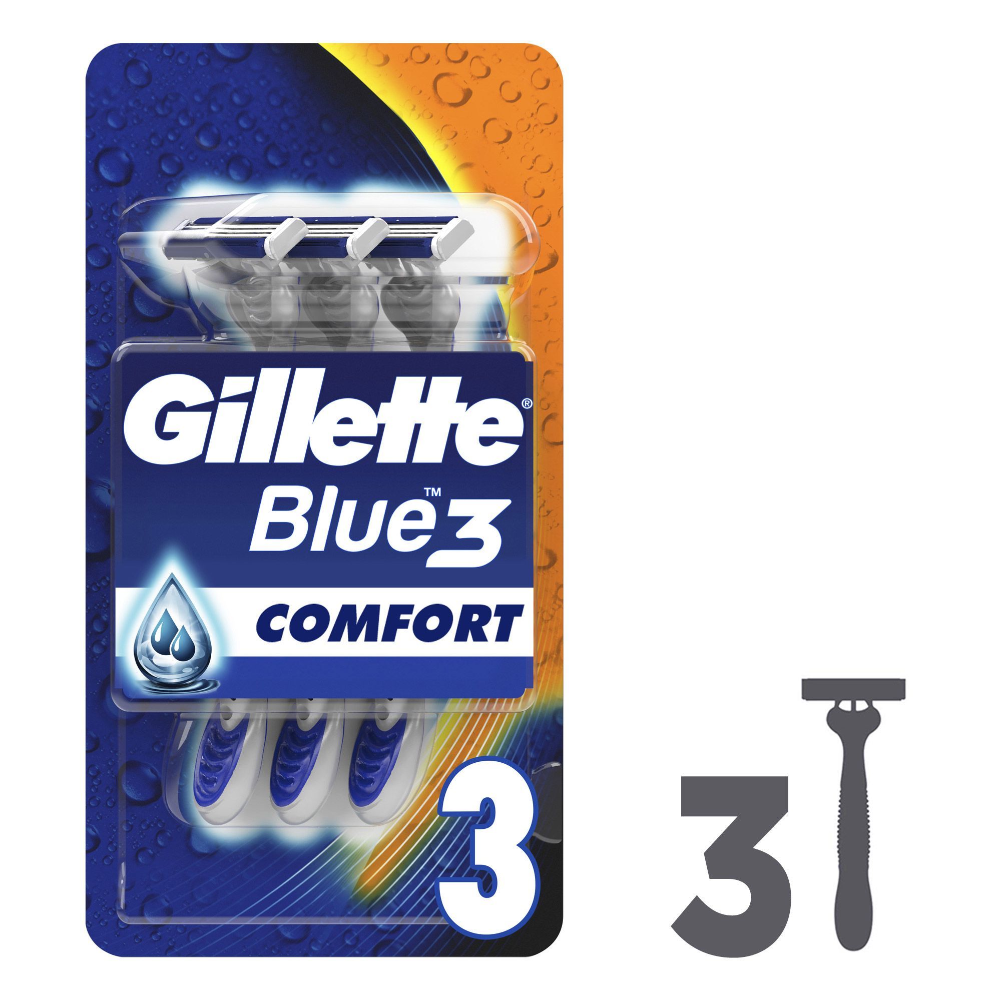 Gillette Blue3 Comfort Men'S Disposable Razors : 3 Razors