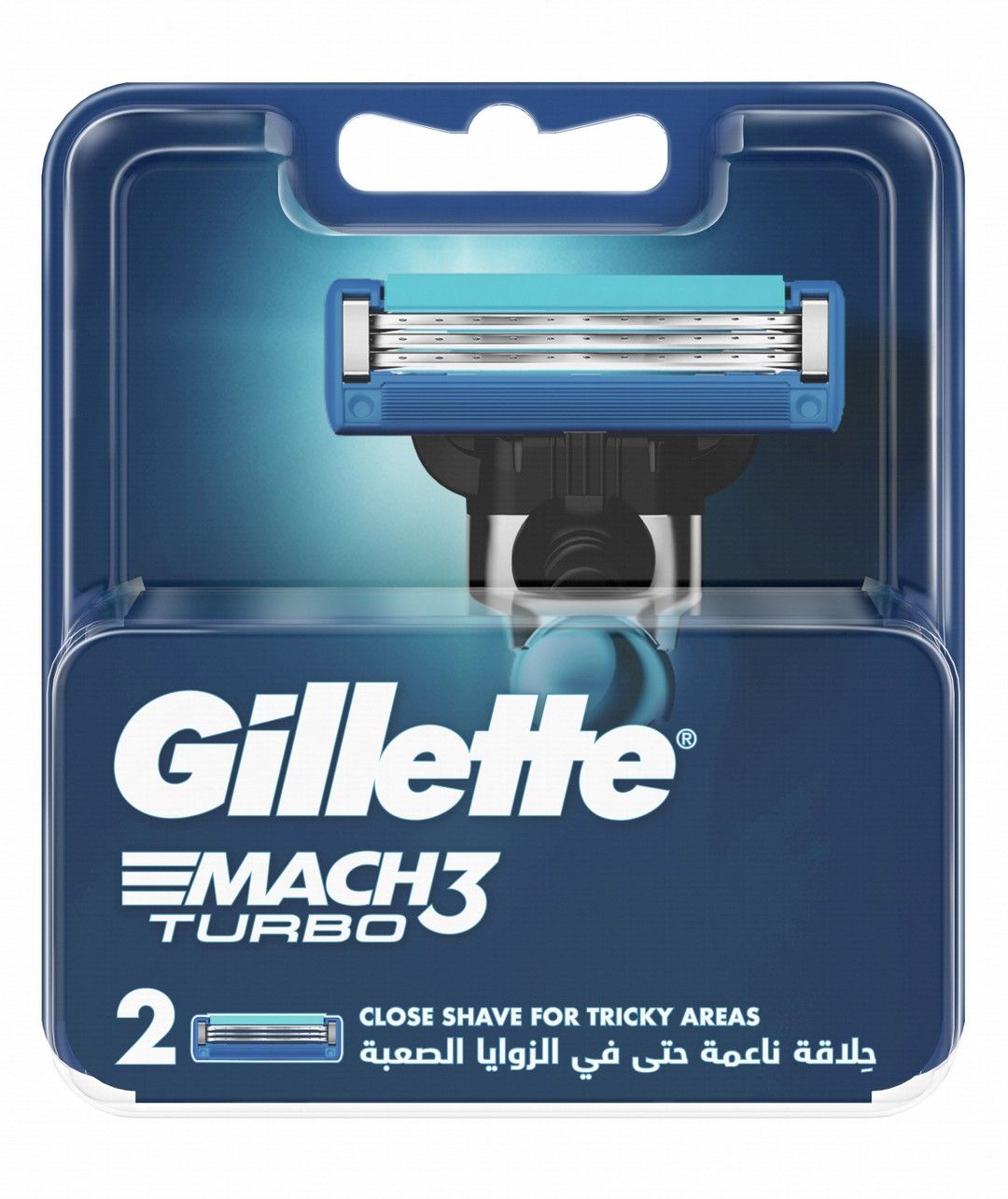 Gillette Mach3 Turbo 3D Replacement Blades, 2 Pieces