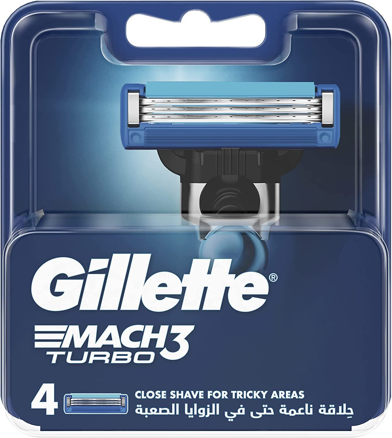 Gillette Mach3 Turbo 3D  Blade Refills, 4 Pieces