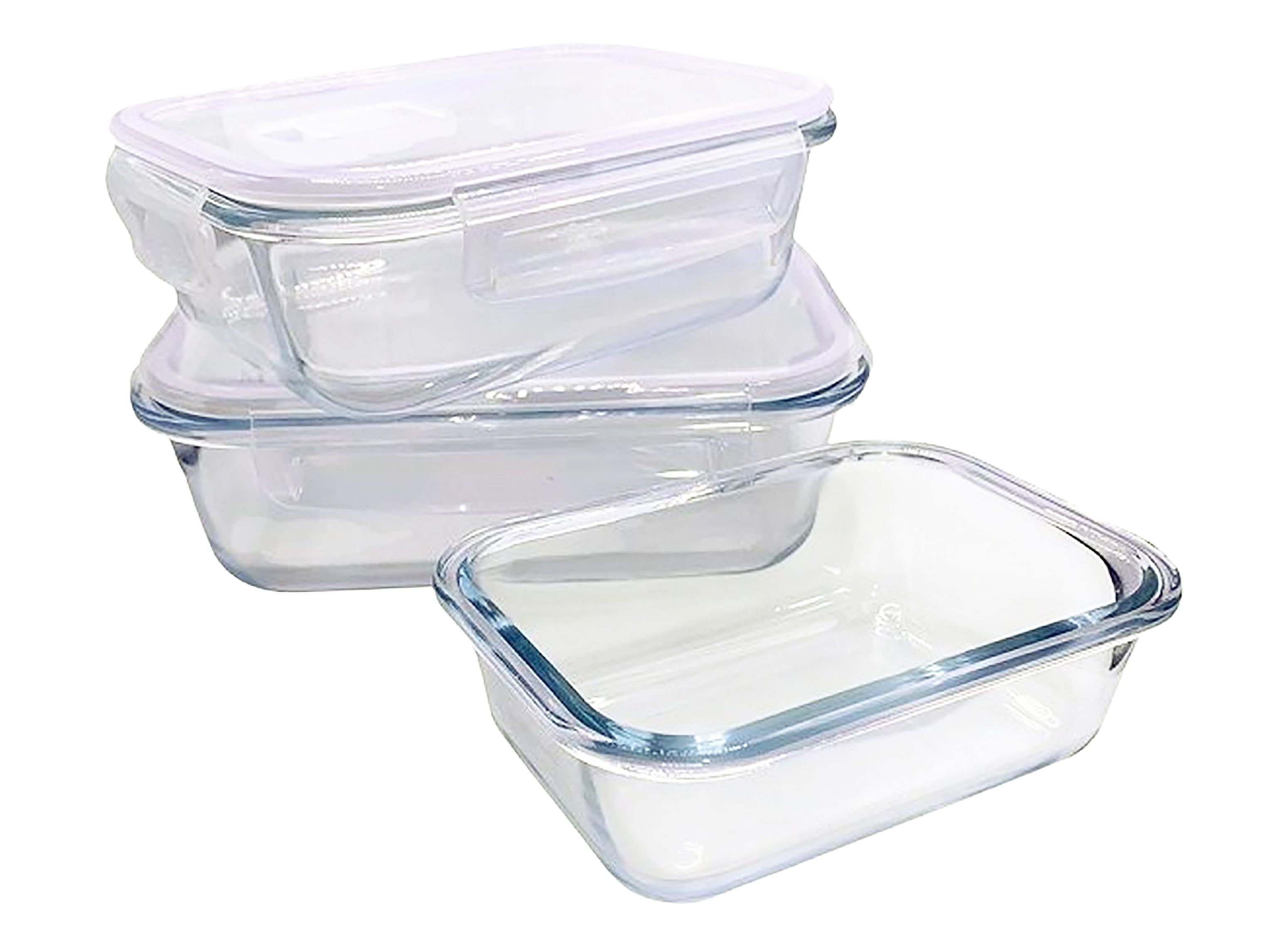 Glass Containers Set, 3 Pieces