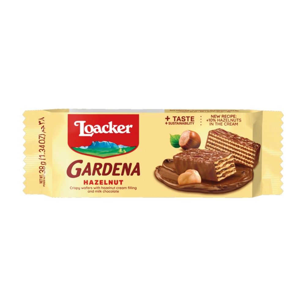 Loacker Gardena Milk Chocolate Coated Wafers Filled with Hazelnut Cream, 38g