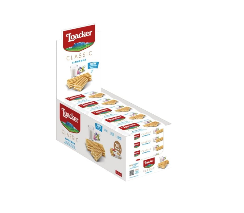 Loacker Classic Alpine Milk Crispy Wafers, 25x45g