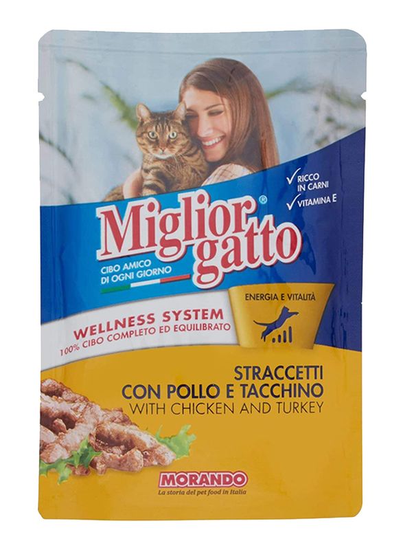 Miglior Gatto Chicken & Turkey Cat Wet Food Pouch, 100g