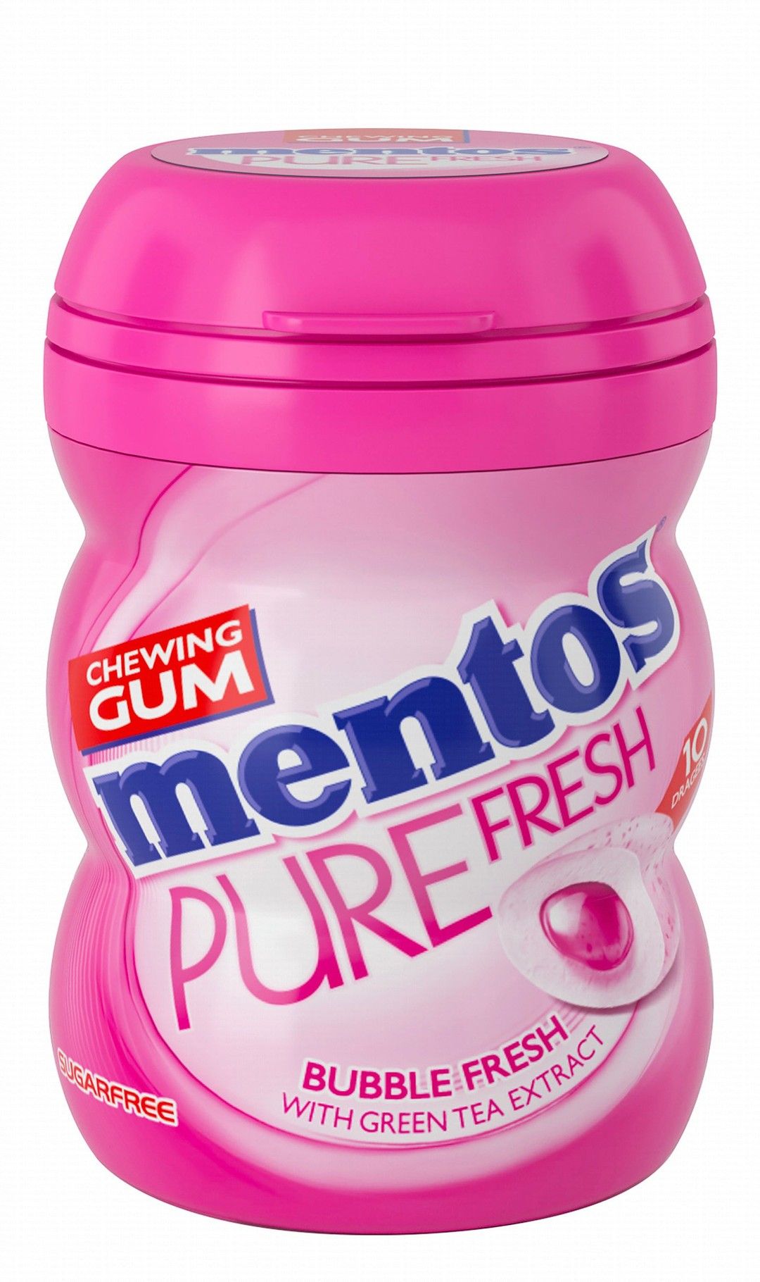 Mentos Pure Fresh Sugar-Free Chewing Gum, Fruit Flavor, 17.5g