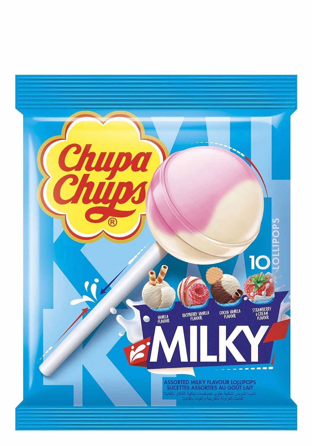 Chupa Chups Milky Lollipops (10 Pieces), 120g